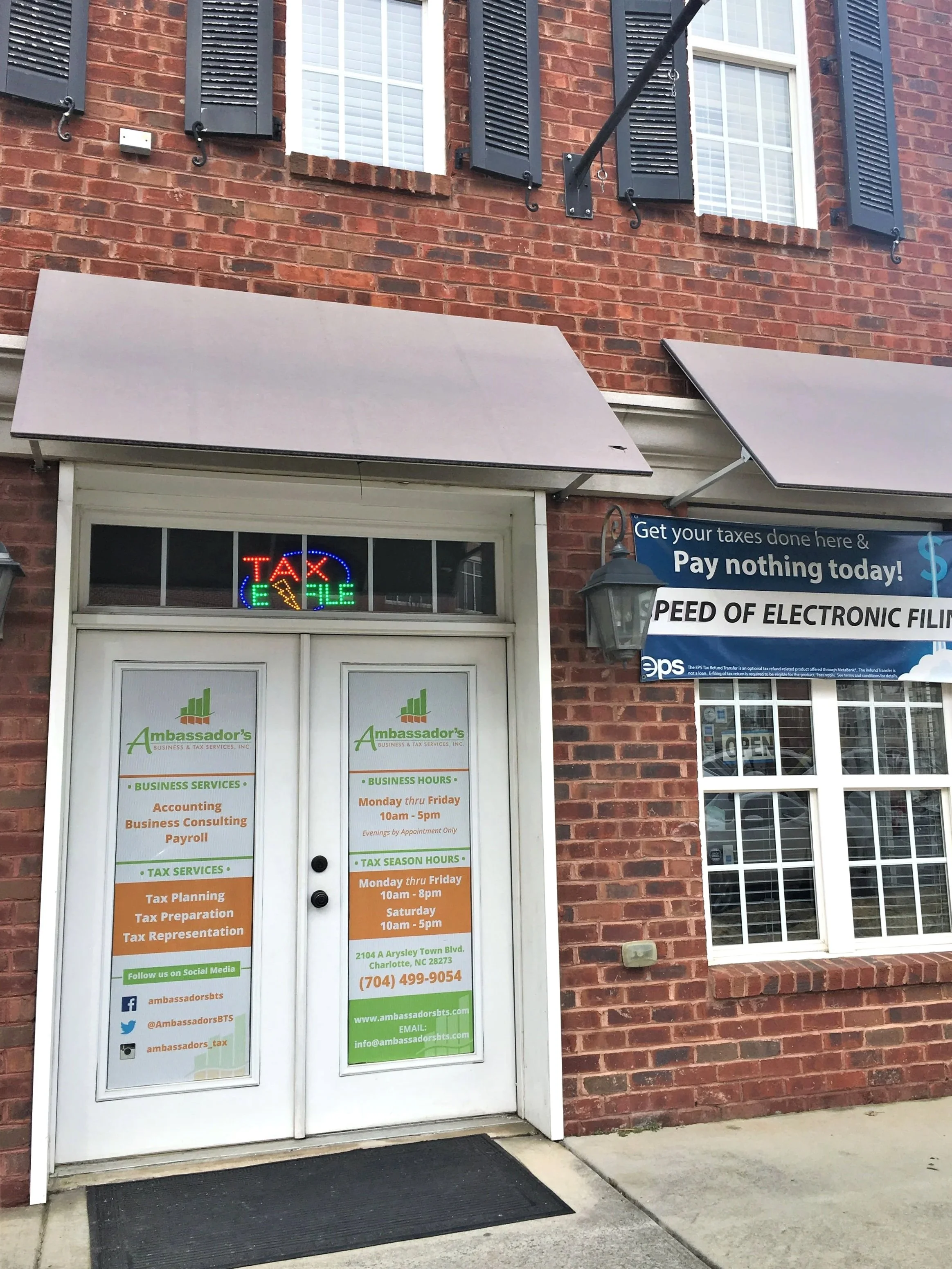 Tax preparation and business services at Ayrsley