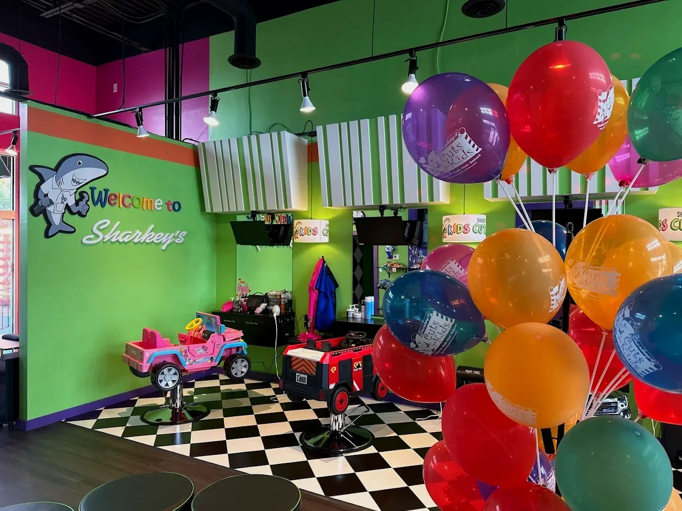 Children's hair salon and haircuts at Sharkey's Cuts for Kids