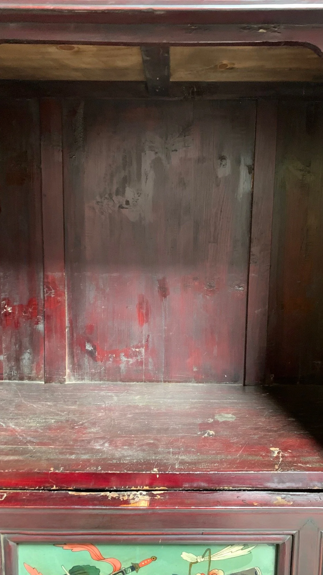 Pair of Antique Chinese with Reverse Painted Glass Panels