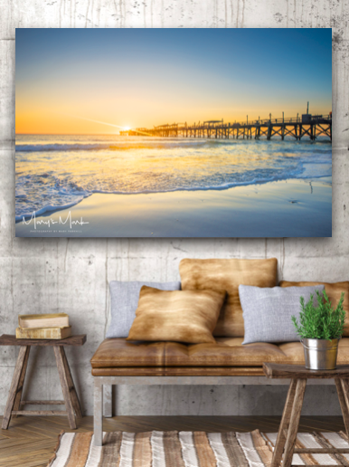 fishing pier at sunset