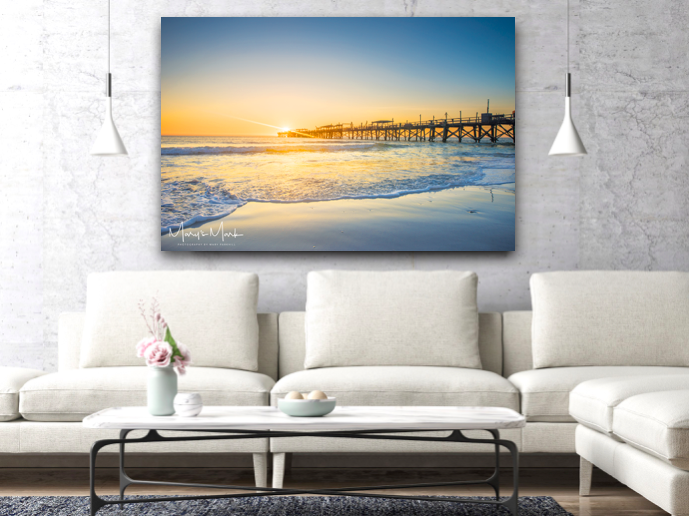 ocean wall decor in living room