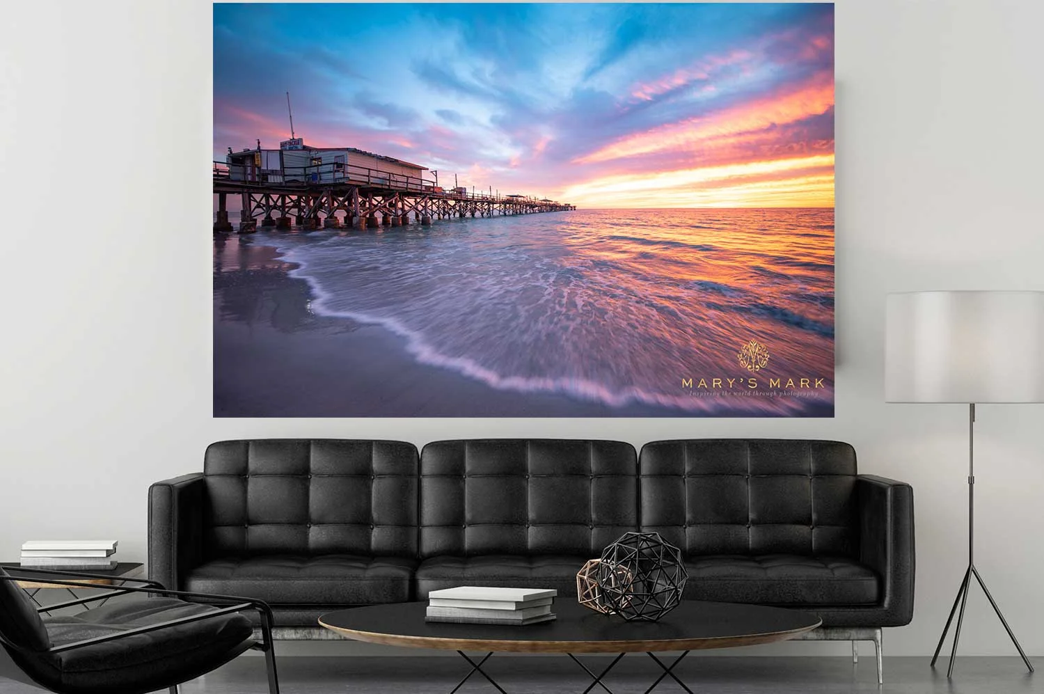 sunset artwork in corporate office