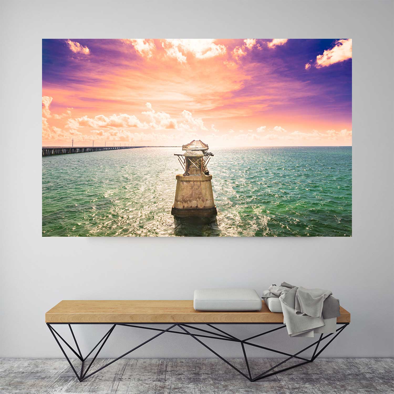 ocean bridge canvas artwork by mary parkhill