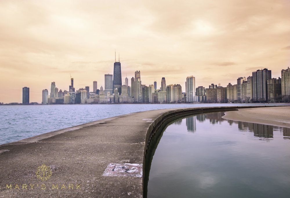 Cityscape Photography Of Chicago Skyline With Warm Sky Mary S Mark