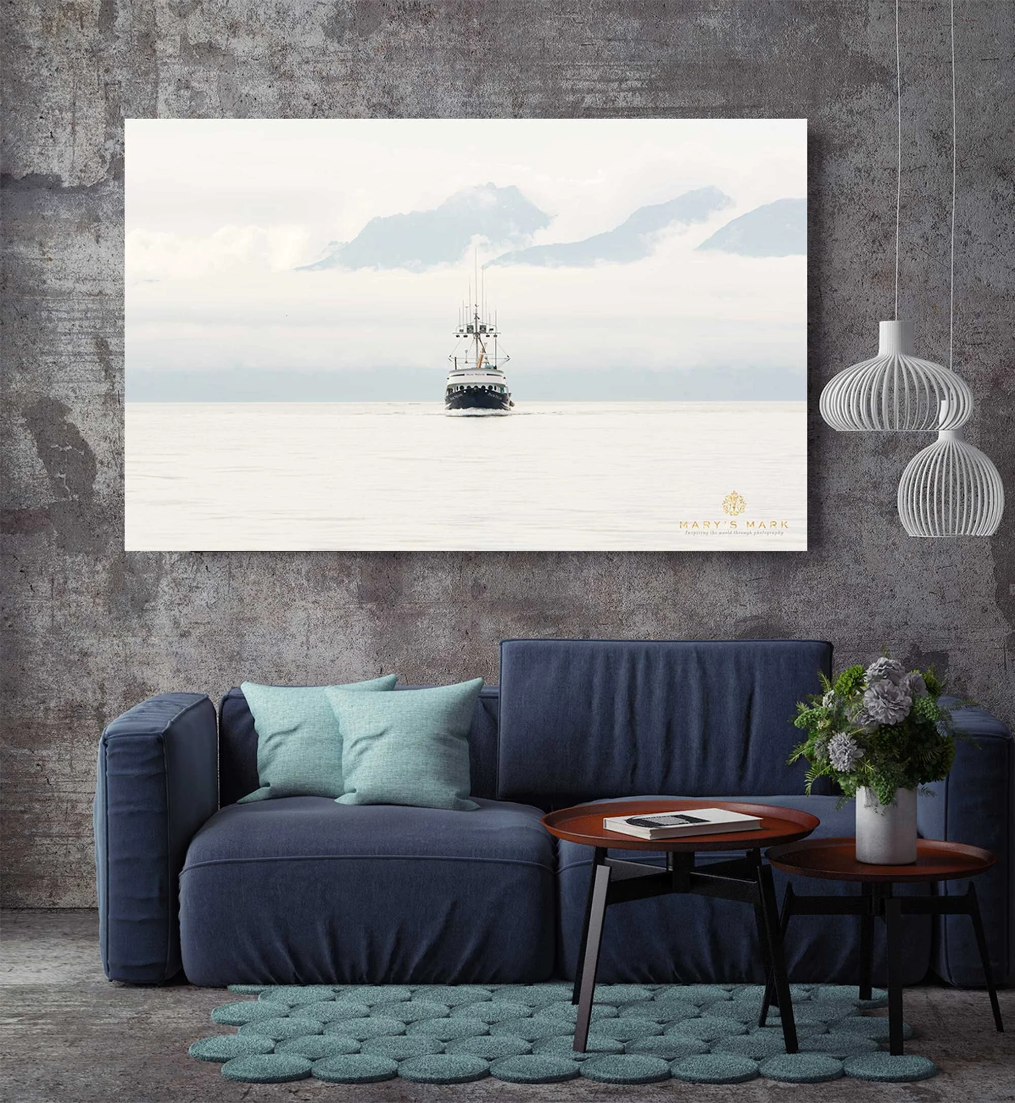 alaska-artwork-in-living-room-fishing-vessel-and-mountains.jpg