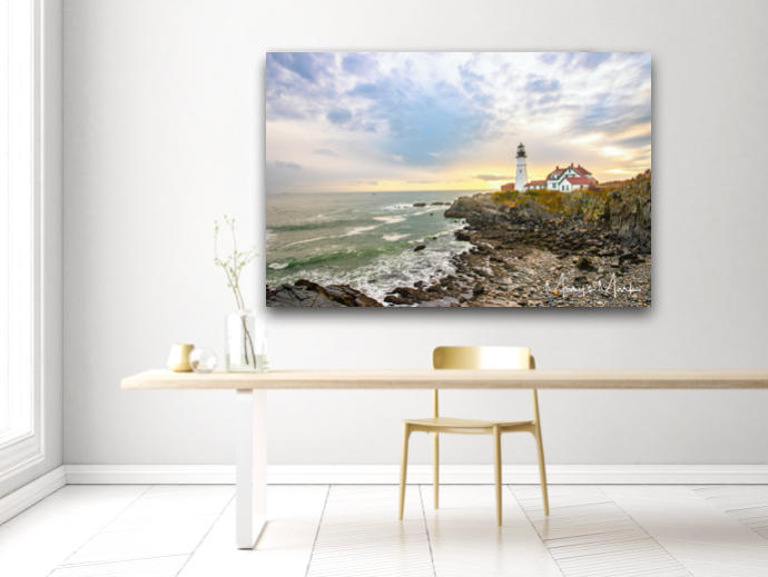 Lighthouse in Portland Maine at Sunrise by Mary's Mark Photography Fine Art.png