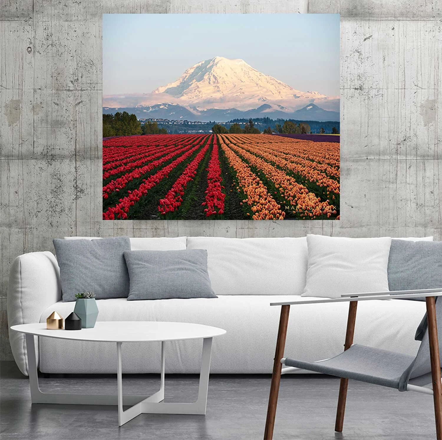 Mount-Rainier-and-Tulips-in-Living-Room-Large-Canvas-by-Mary-Parkhill.jpg