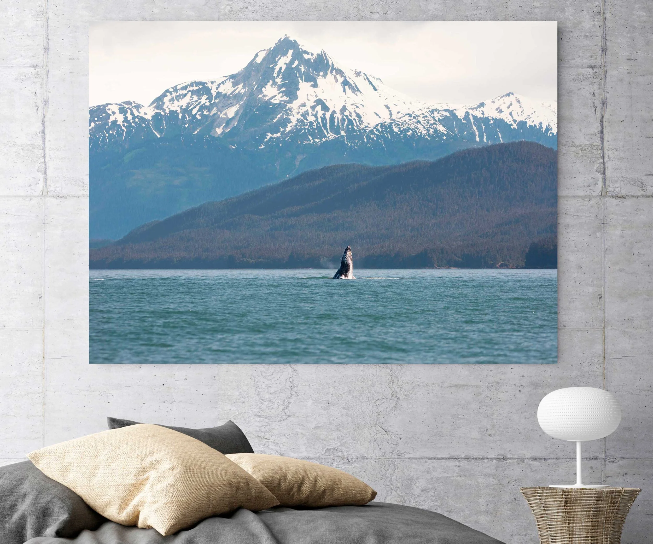 humpback whale mountain art