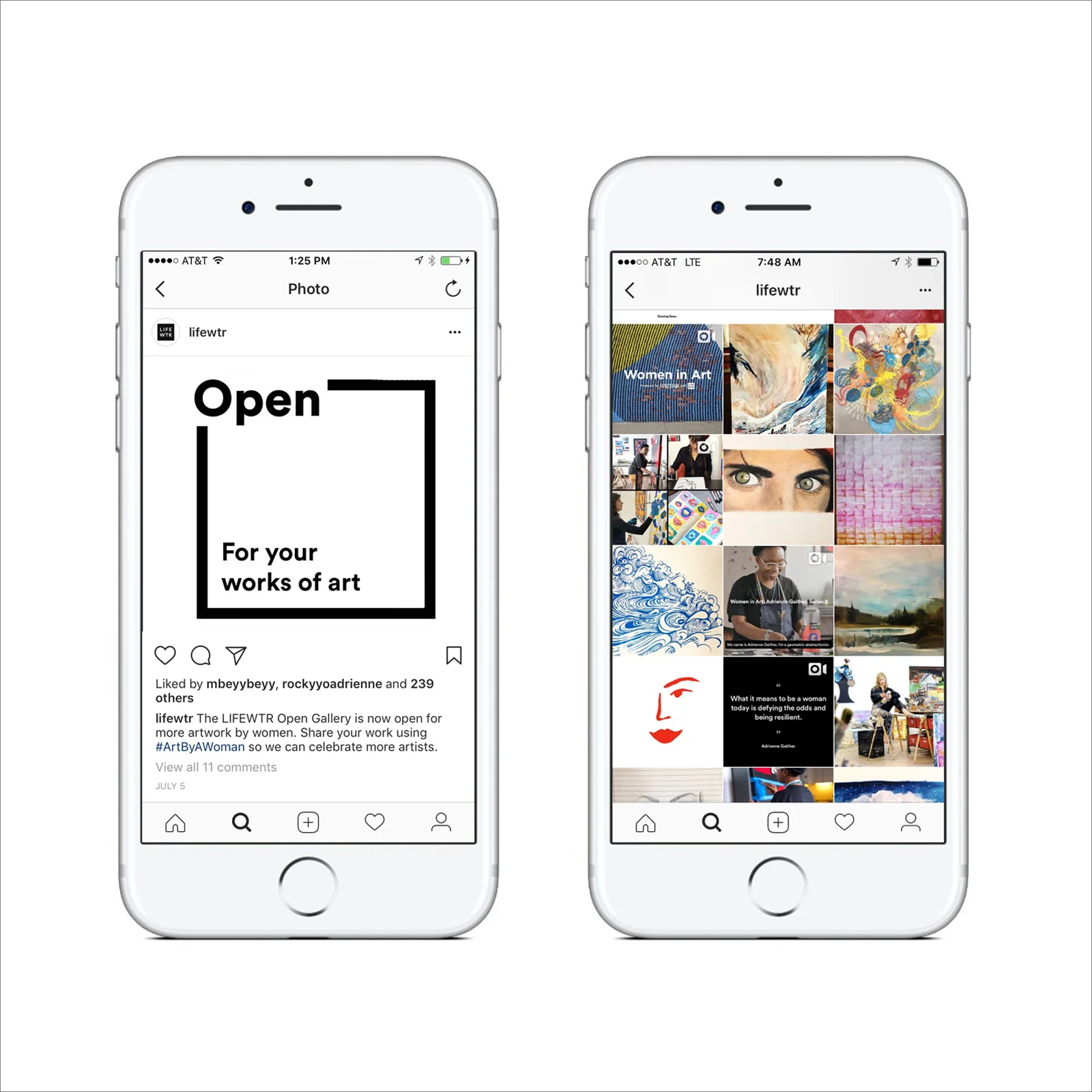  Our  Instagram feed  transformed into an  Open Gallery  for women’s art. 
