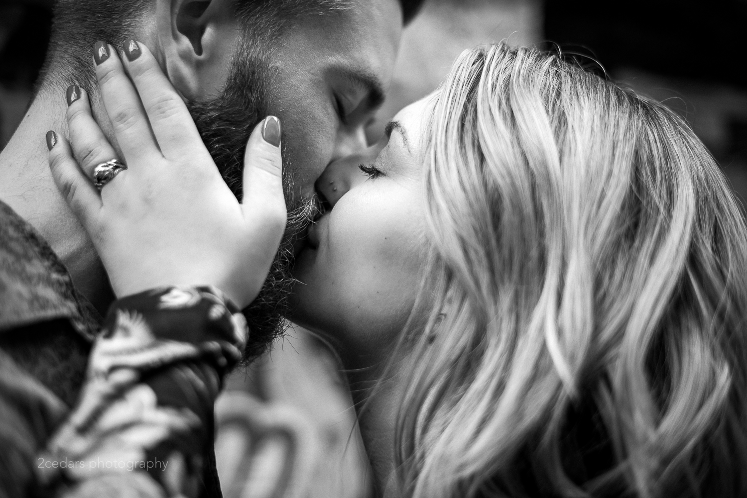 Seattle engagement photography black and white