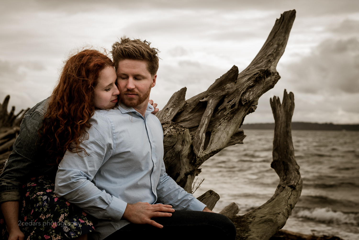 Puget Sound Waterfront Couple at Chambers Bay