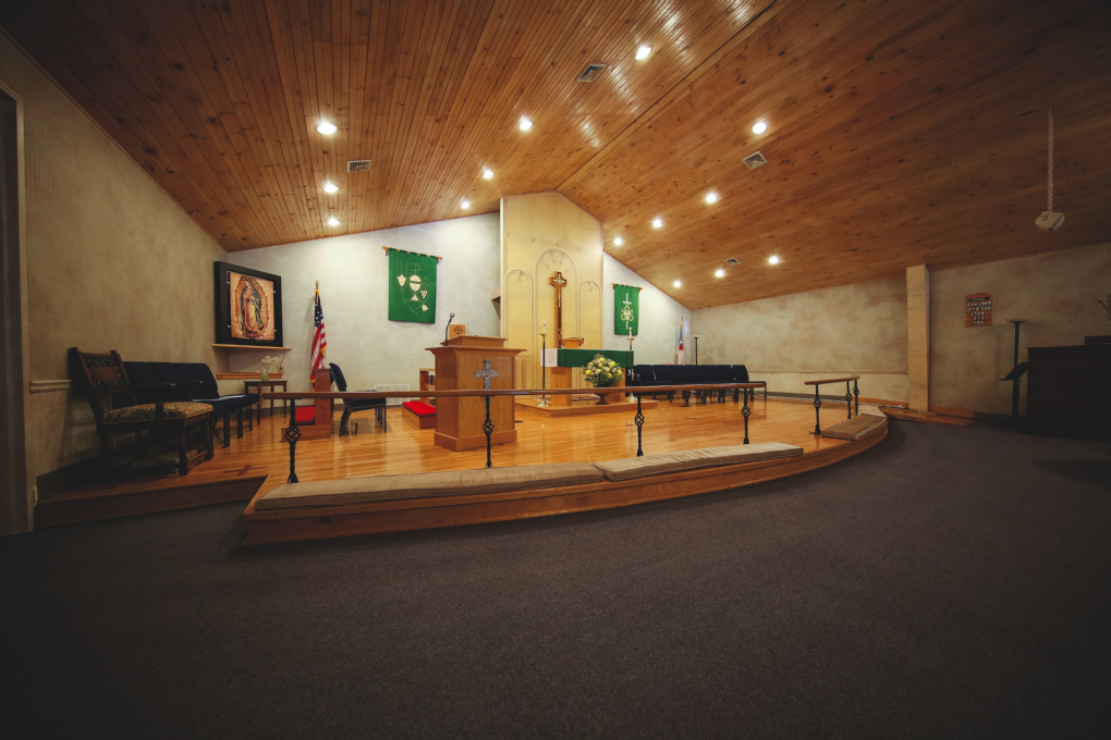 ABOVE: The altar at St. Gabriel’s sits at the ready to welcome worshipers.