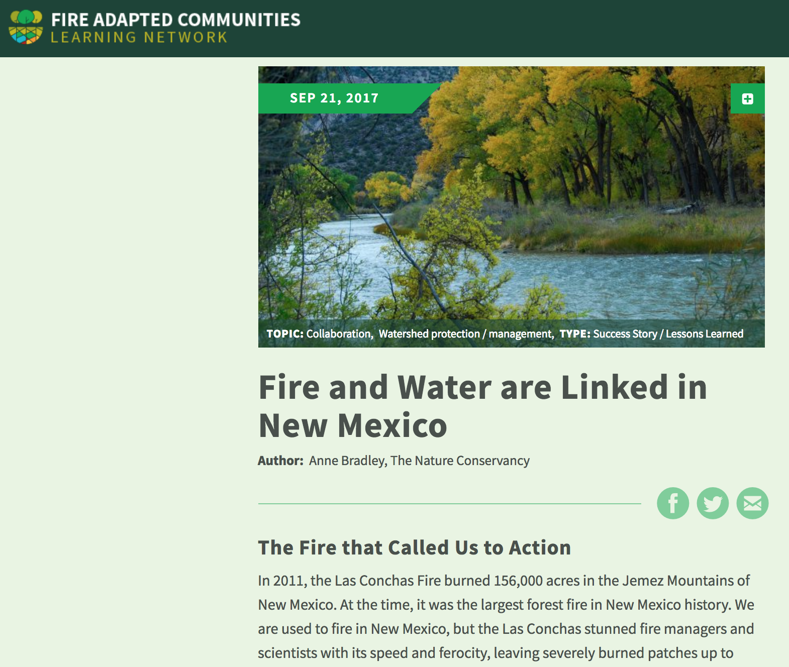 Fire and Water are Linked in New Mexico