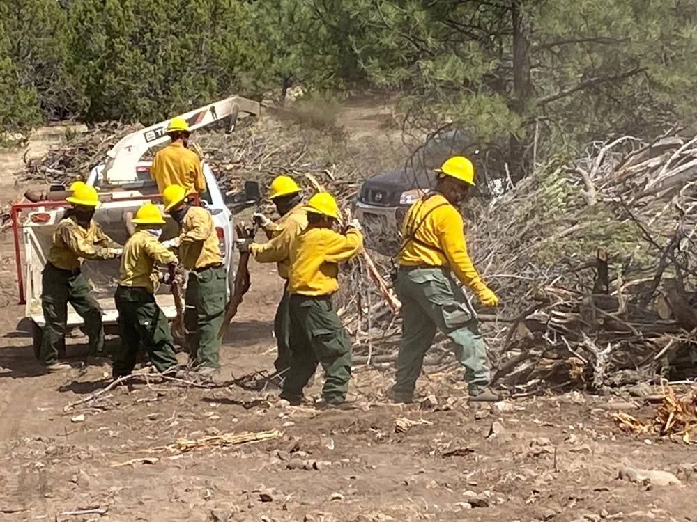   A handcrew on New Mexico’s 2022 Hermit’s Peak Fire.  