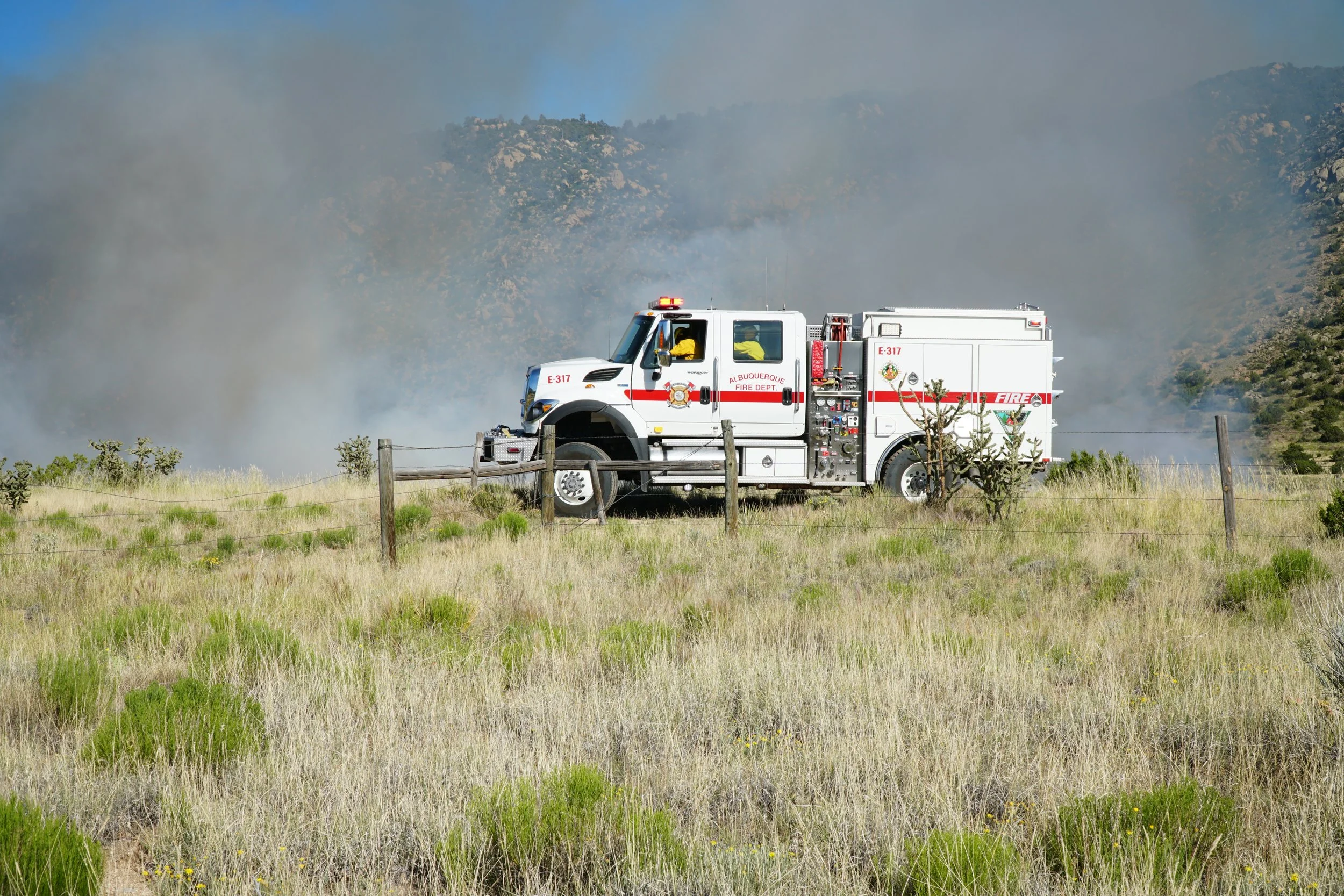   A fire engine in the foothills near Albuquerque in 2018  