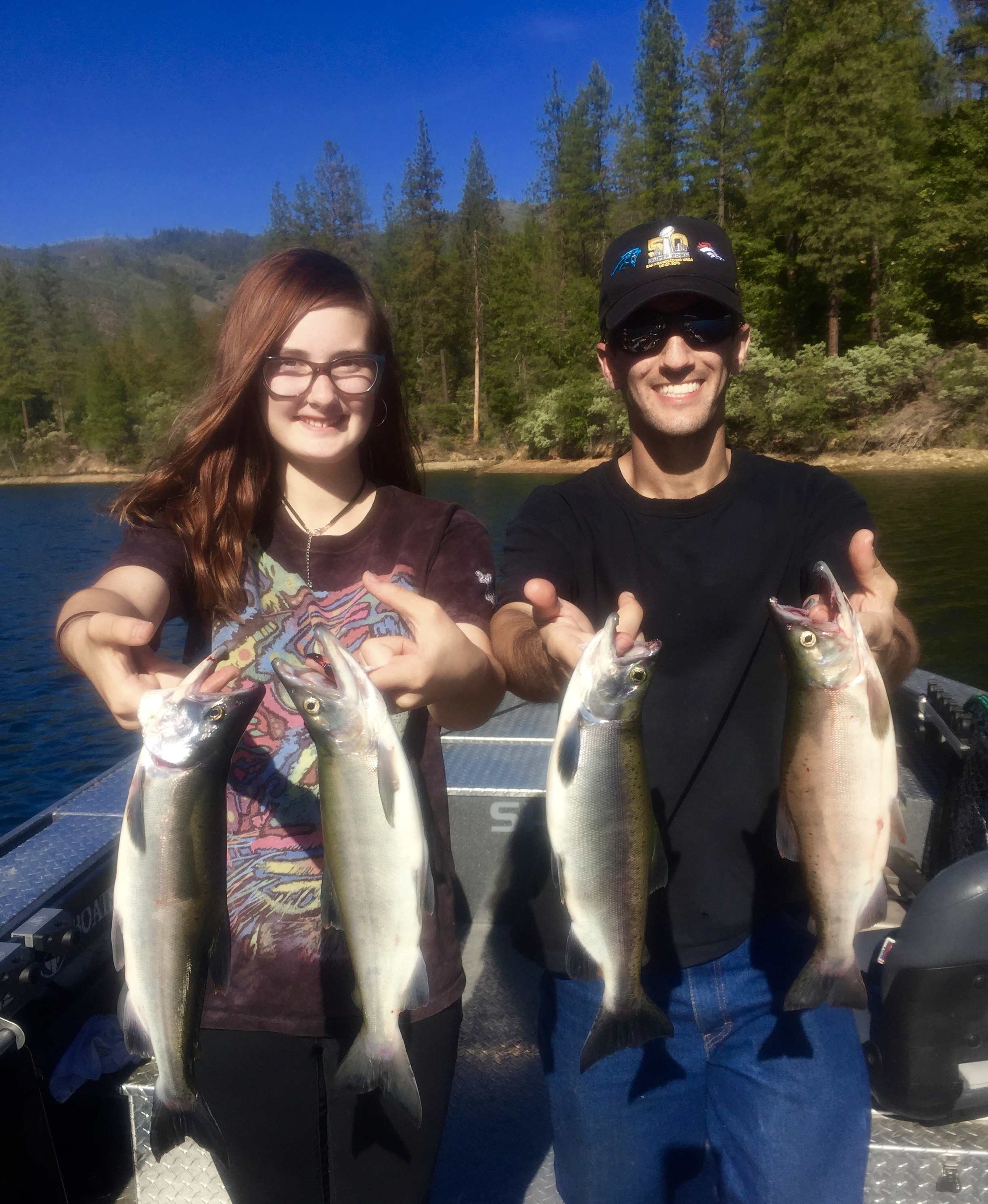 Whiskeytown Lake Kokanee salmon fishing remains strong with easy limits for this father/daughter team today!