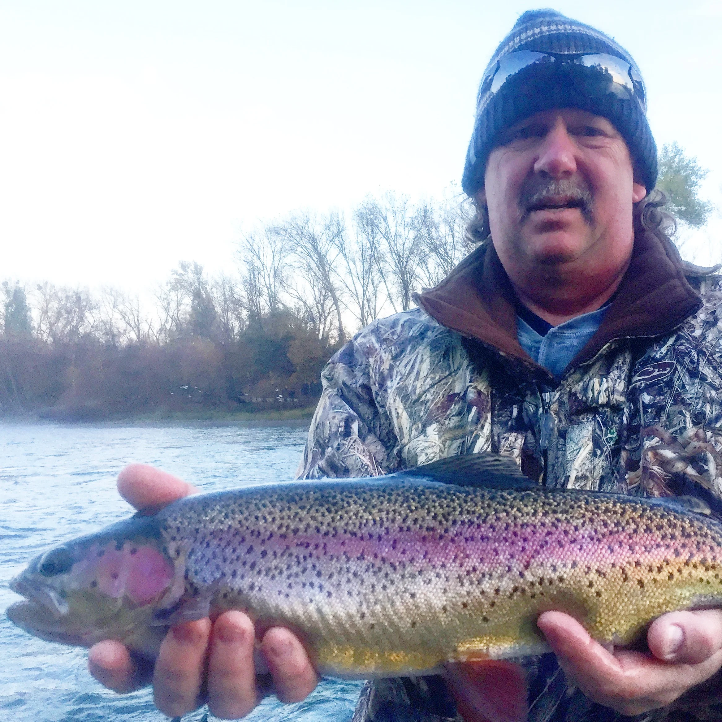Jim Malner with his first Sac River steelhead of the day.