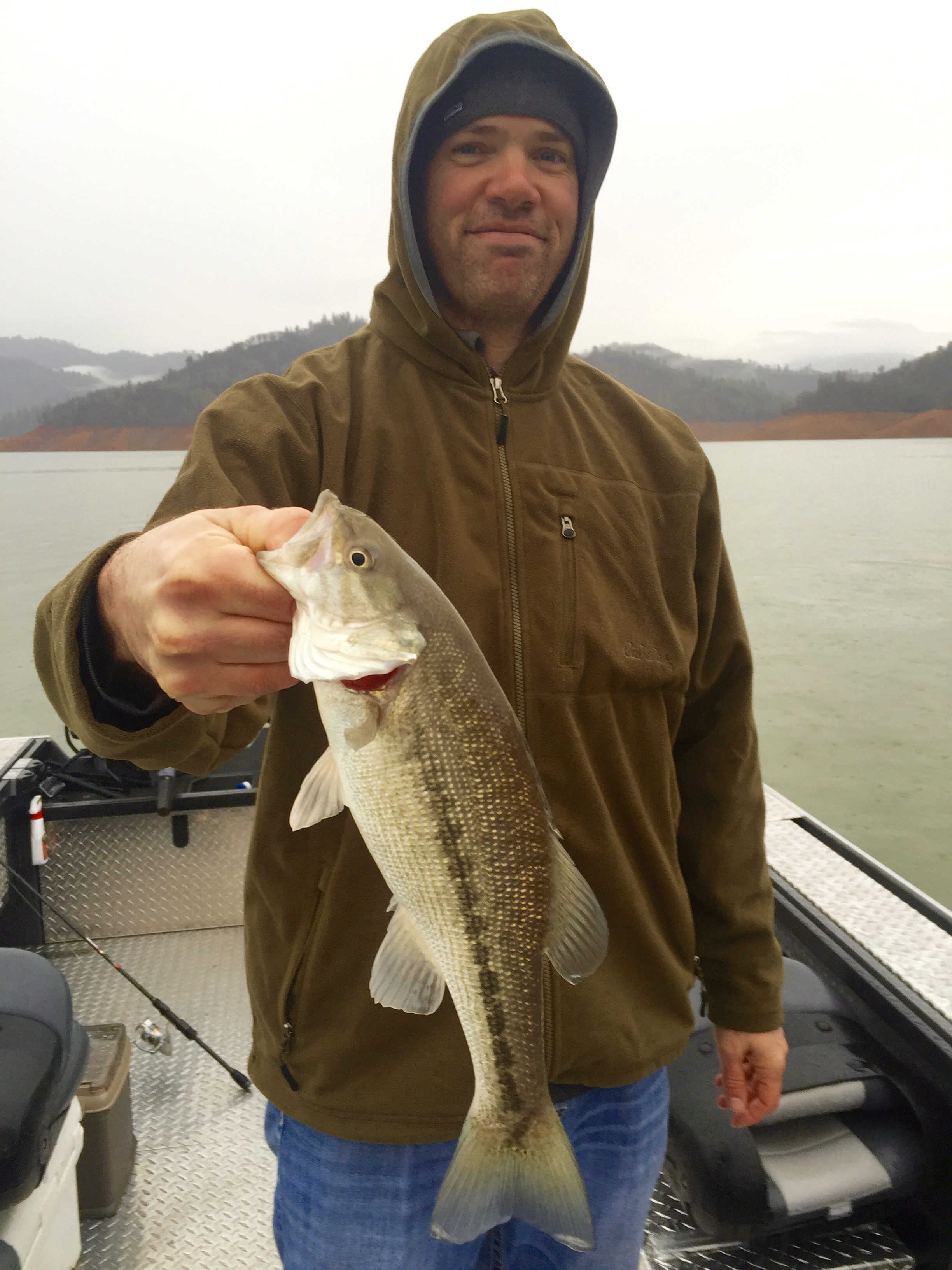 Deep water bass caught on a spider grub!