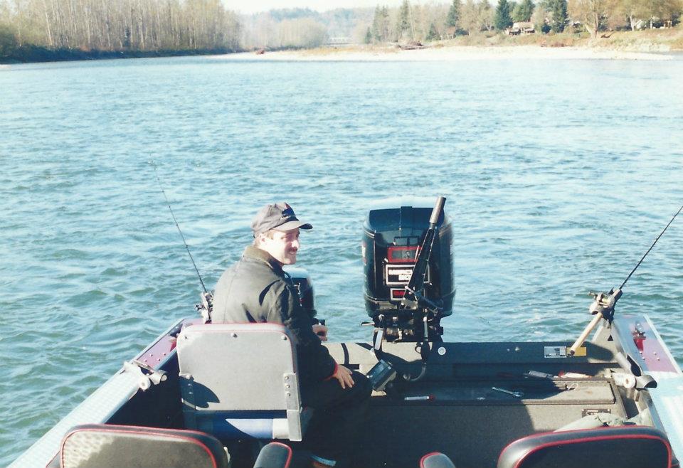 Thats me pulling plugs for steelhead in a tail out in the early 90's on the Skykomish River in Washington State.