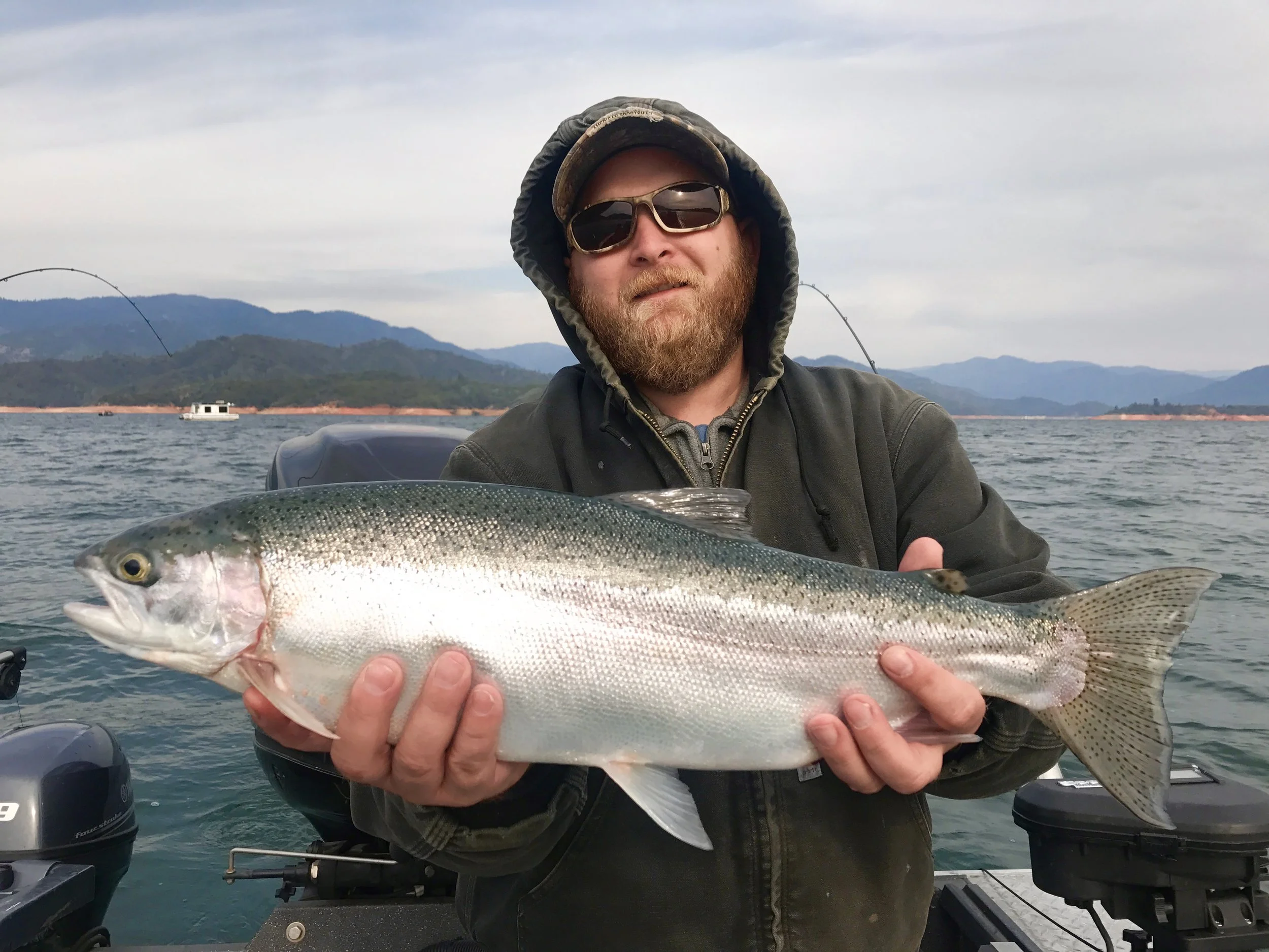 Trolling for Shasta Lake Trophy trout.