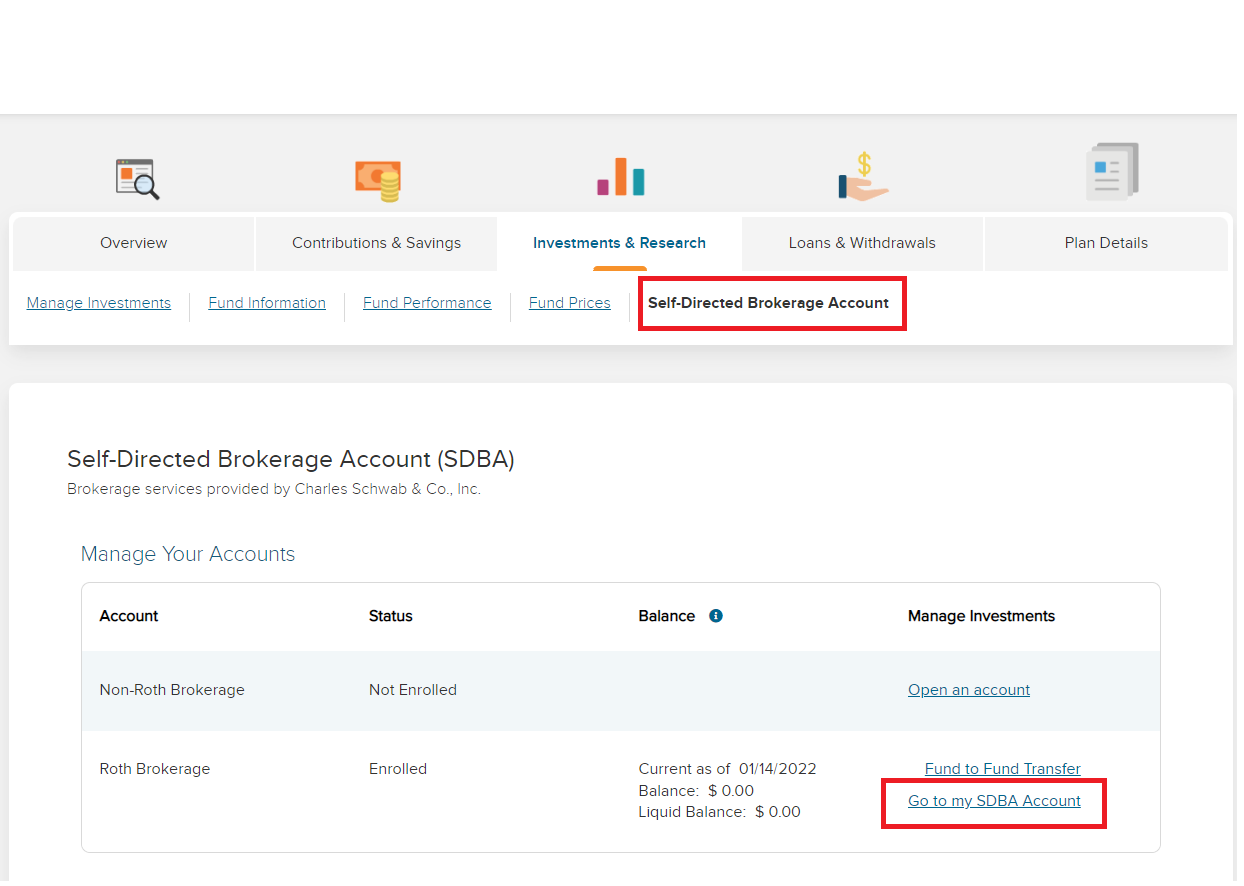 Step 2: Select Self-Directed Brokerage Account