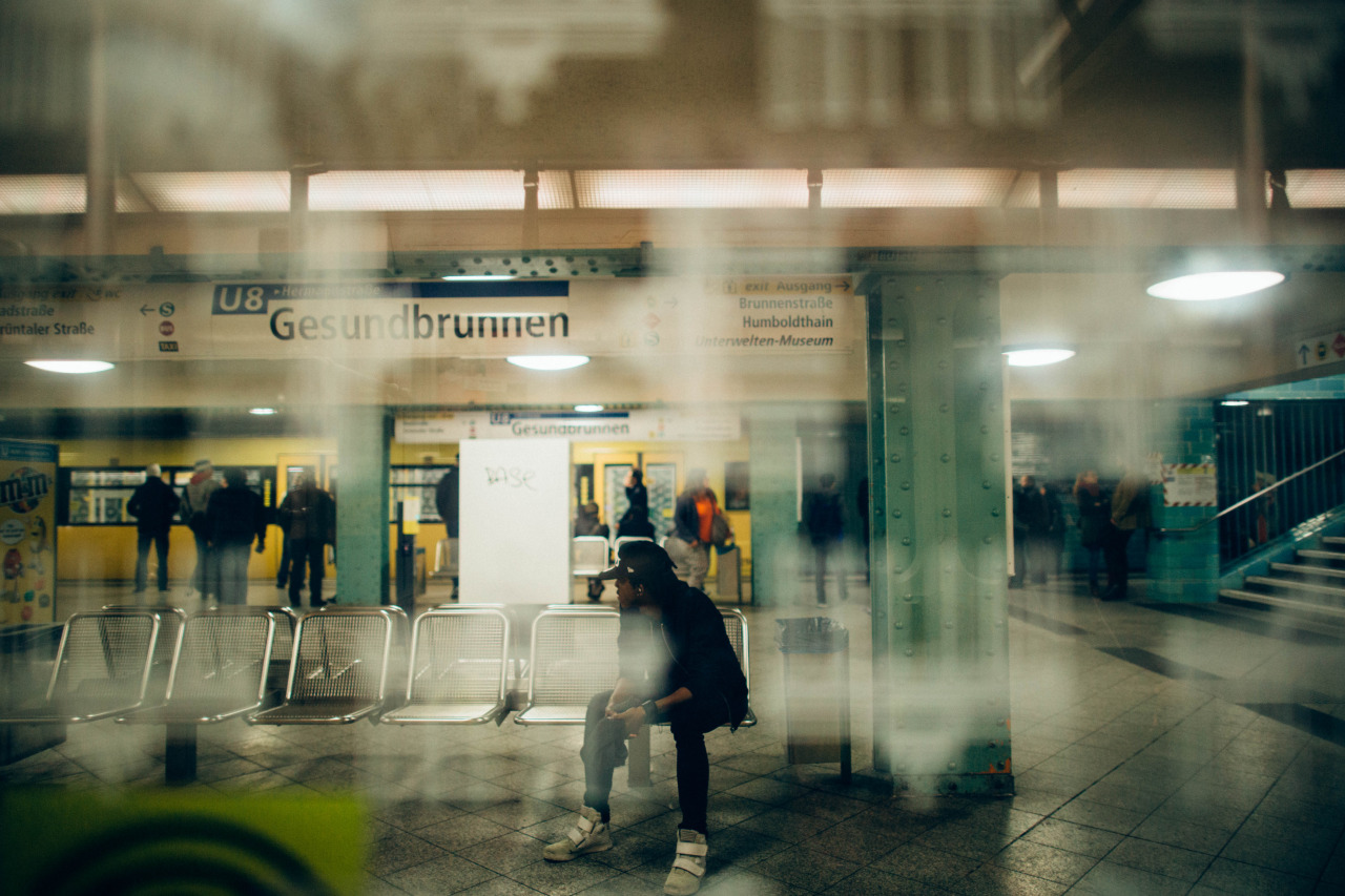   A German youth waits for the train at Gesundbrunnen station. Berlin, Germany. &nbsp; 