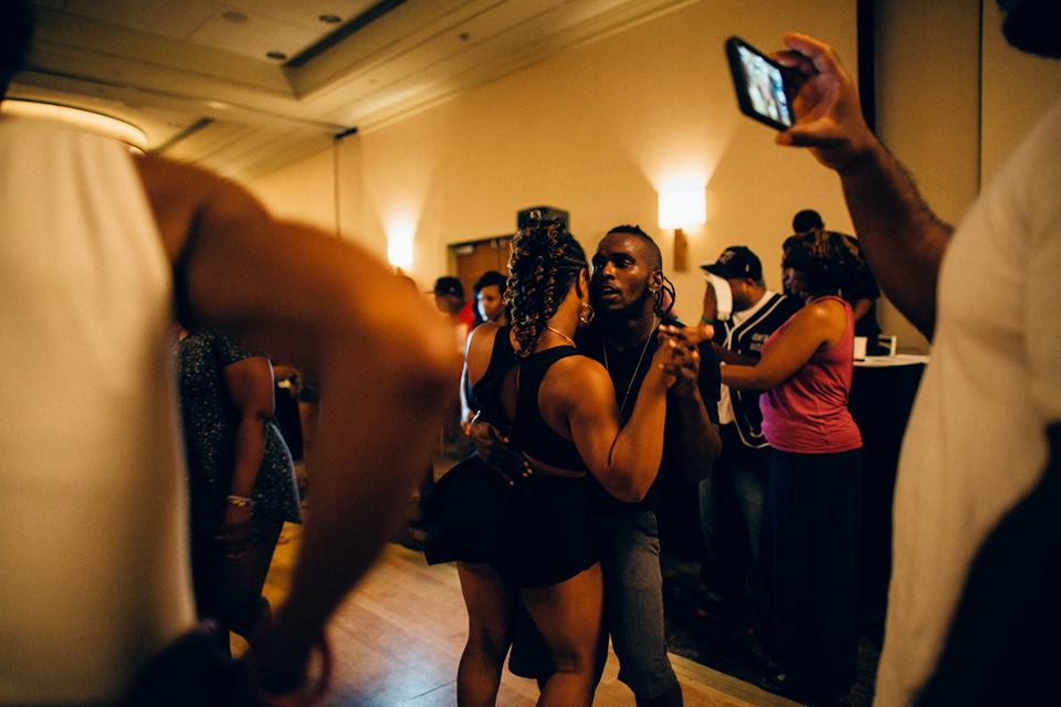   National skate parties include meet-and-greets, dancing events, cookouts, etc., in addition to the late night/early morning skate sessions. Two skaters ballroom dance at the Westin Atlanta Airport Hotel during Joi's Annual Sk8athon. Atlanta, Georgi