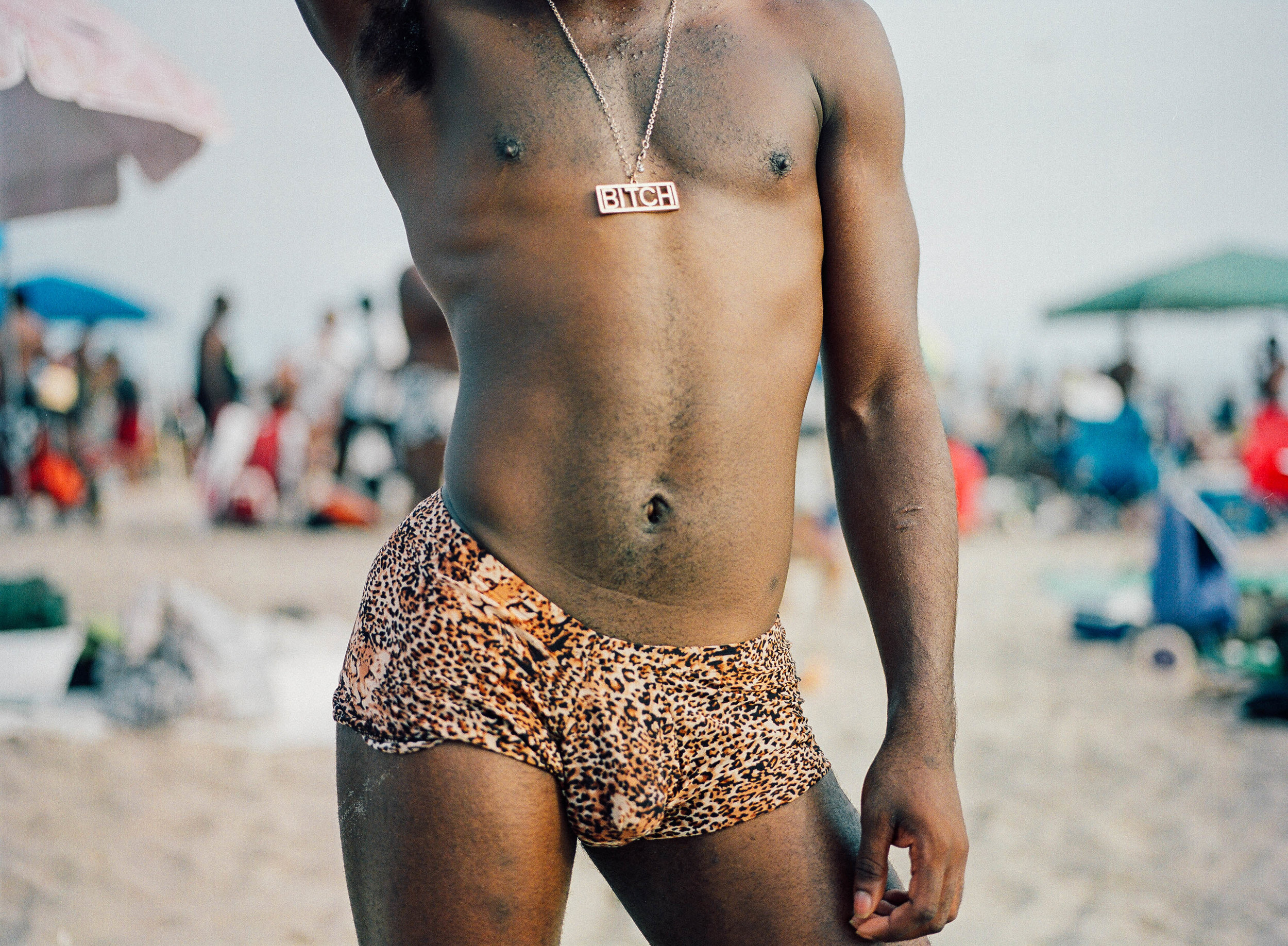   Man poses during Black Gay Pride celebration at Jacob Riis Park.&nbsp;  