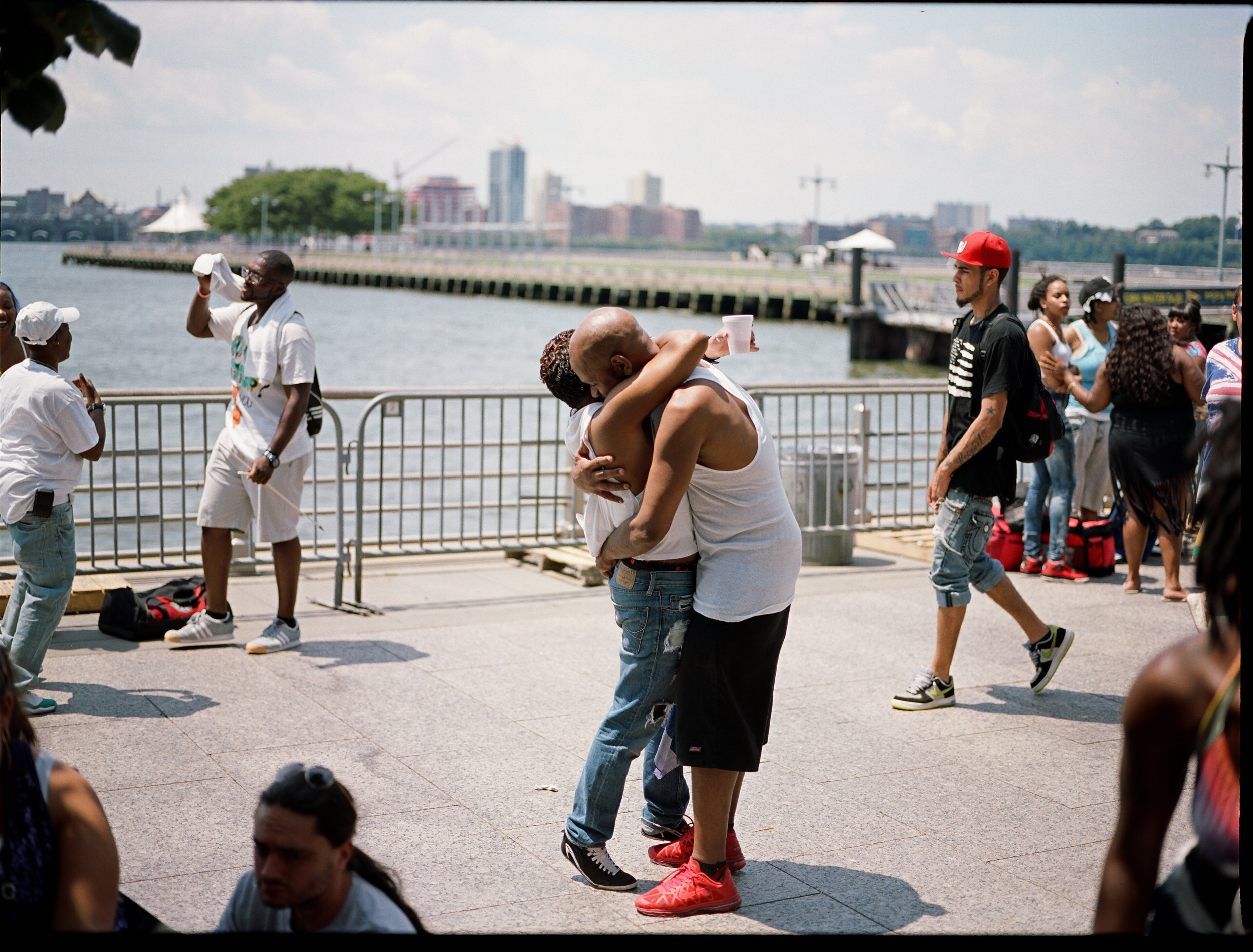   Baby Jay and Genesis hug at Chelsea Pier.&nbsp;  