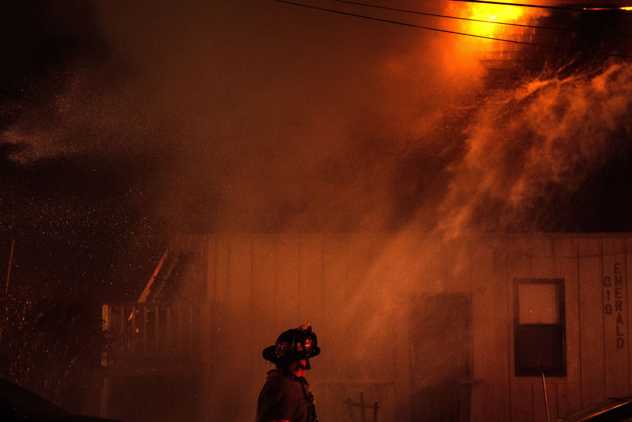  Grand Rapids Fire Department responds to an apartment fire on Emerald Avenue in Grand Rapids, Michigan on Friday, Feb. 22. 