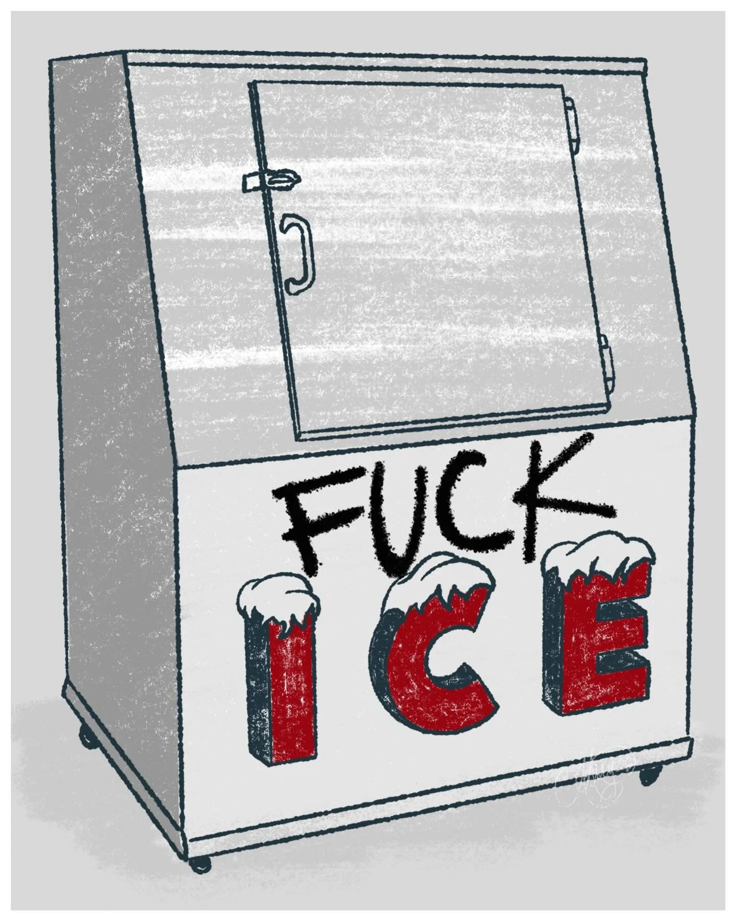 New on my Redbubble: an ice chest with graffiti. All proceeds go to National Immigrant Law Center, or I&rsquo;m open to suggestions for other organizations. Link in bio.