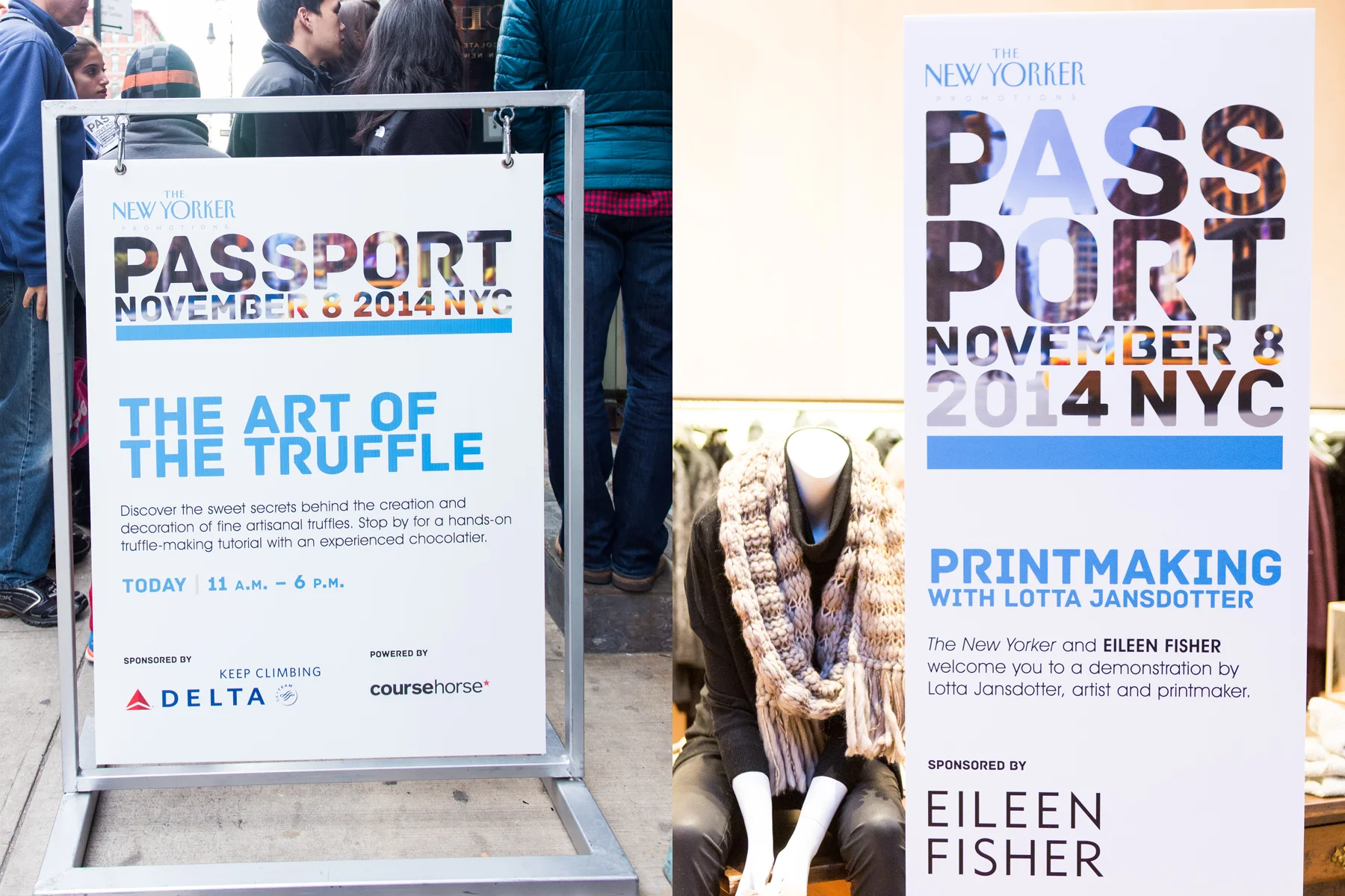  Outdoor and indoor signage created for participating galleries and stores along the tour route.&nbsp; 