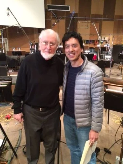 kevin with the maestro on the last day of scoring