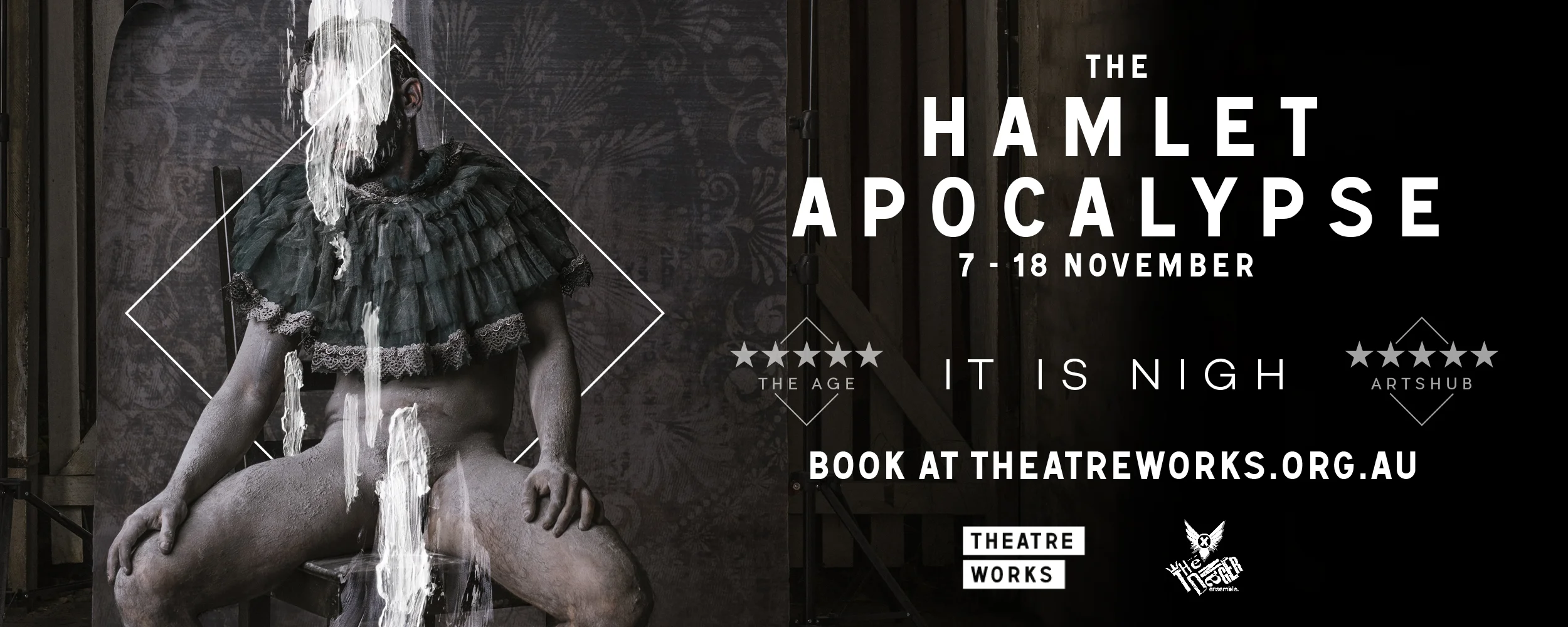 The Hamlet Apocalypse lives (and dies) again this November at Theatre Works. To buy tickets jump over to the theatre works website here .