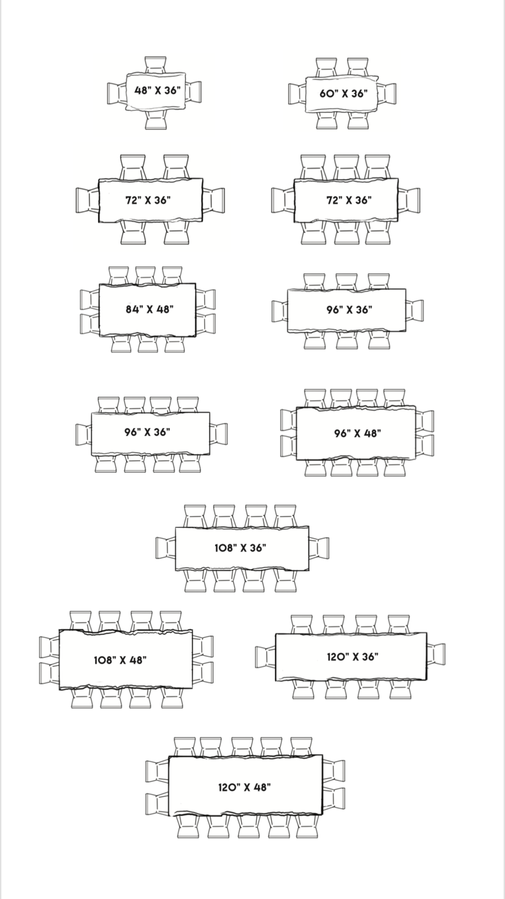 Explore Dining Table Seating Chart, Round Table Sizing Chart