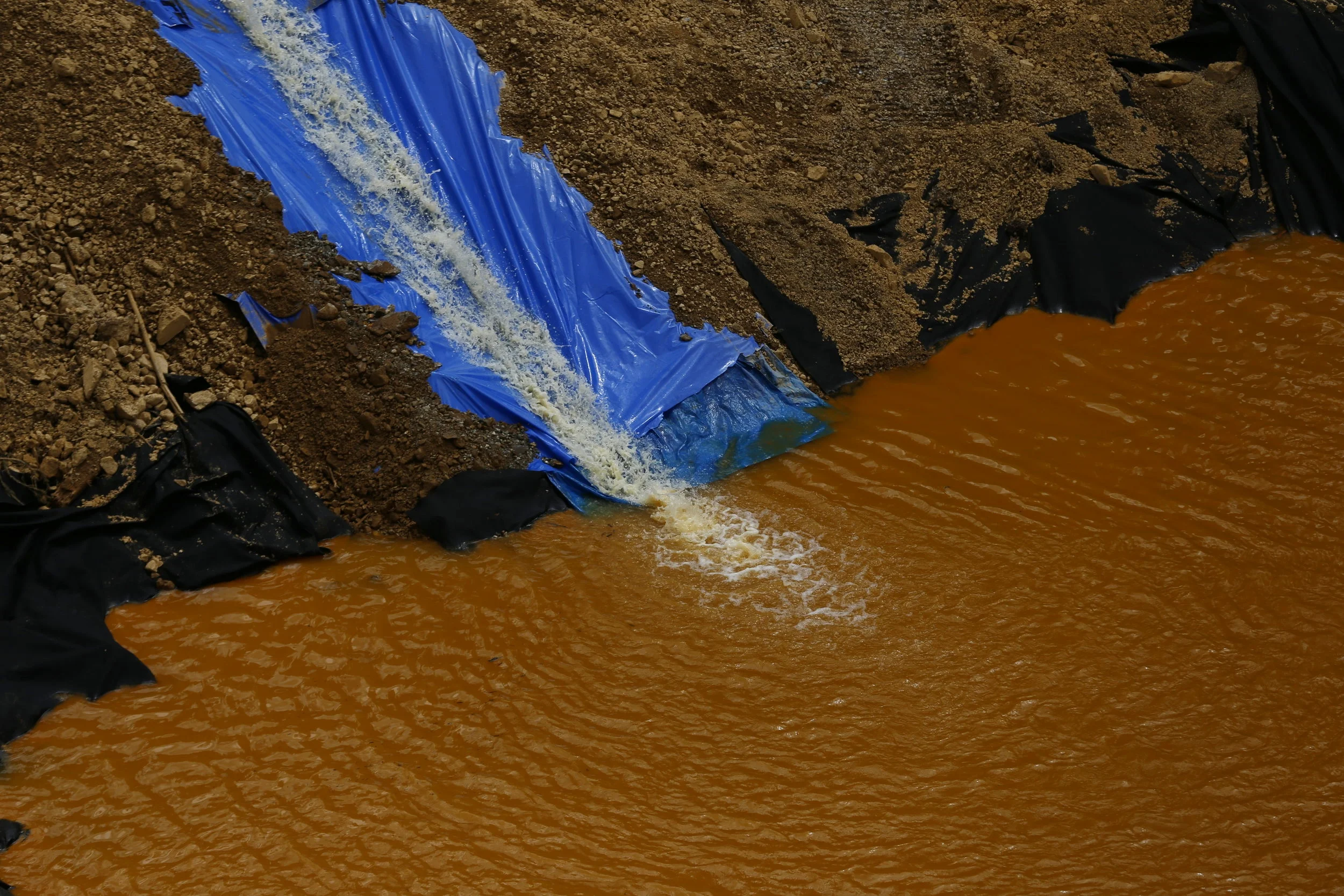  A water treatment holding facility operated by Environmental Restoration LLC used to treat waste water from the Gold King Mine is pictured on Aug. 10, 2015, north of Silverton, Colorado. 