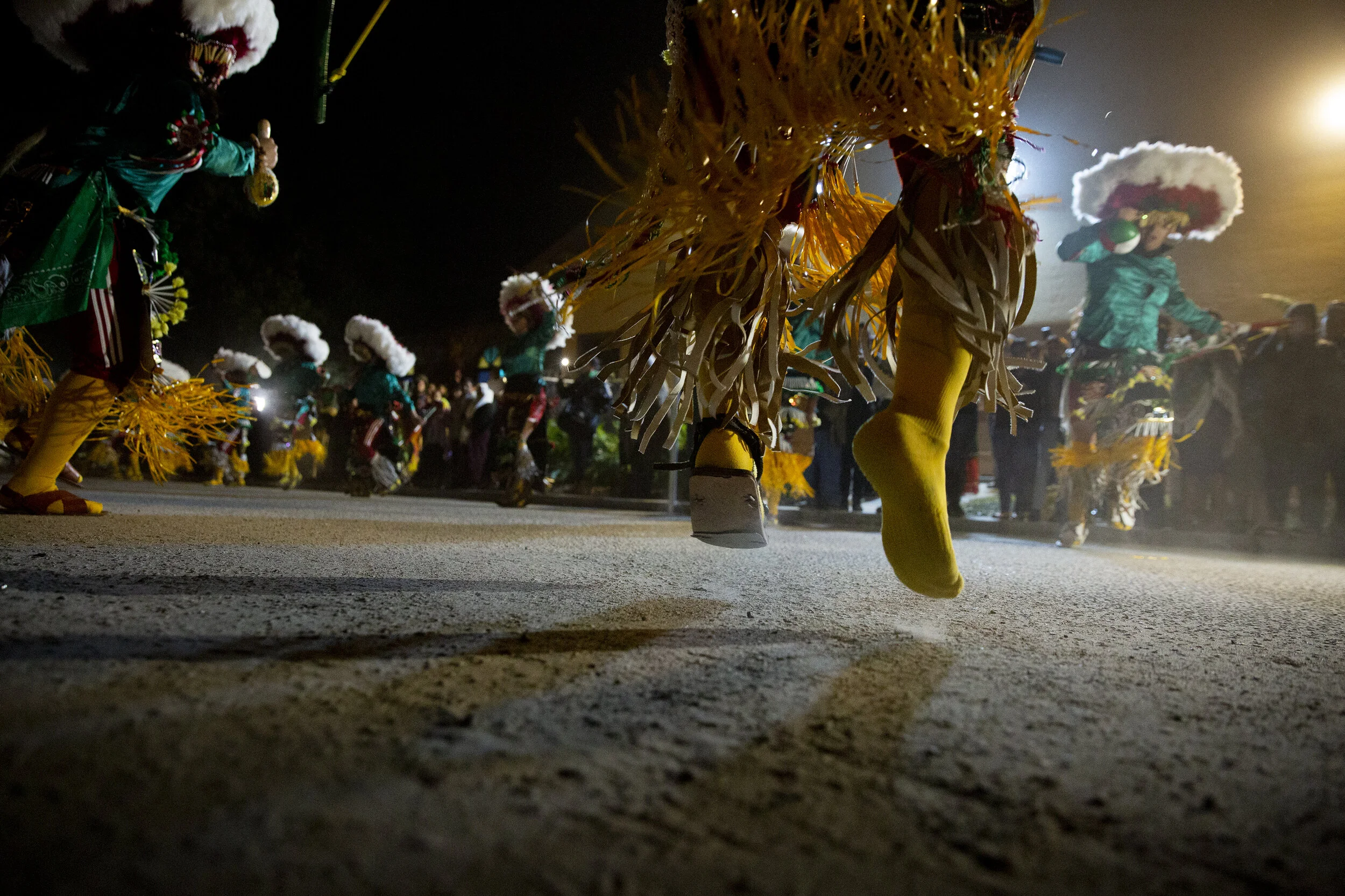  Soldado de Cristo dancers perform during the feast day of Our Lady of Guadalupe celebrations at Our Lady of Guadalupe Catholic Church in Immokalee, Florida on Tuesday, Dec. 11, 2018.   