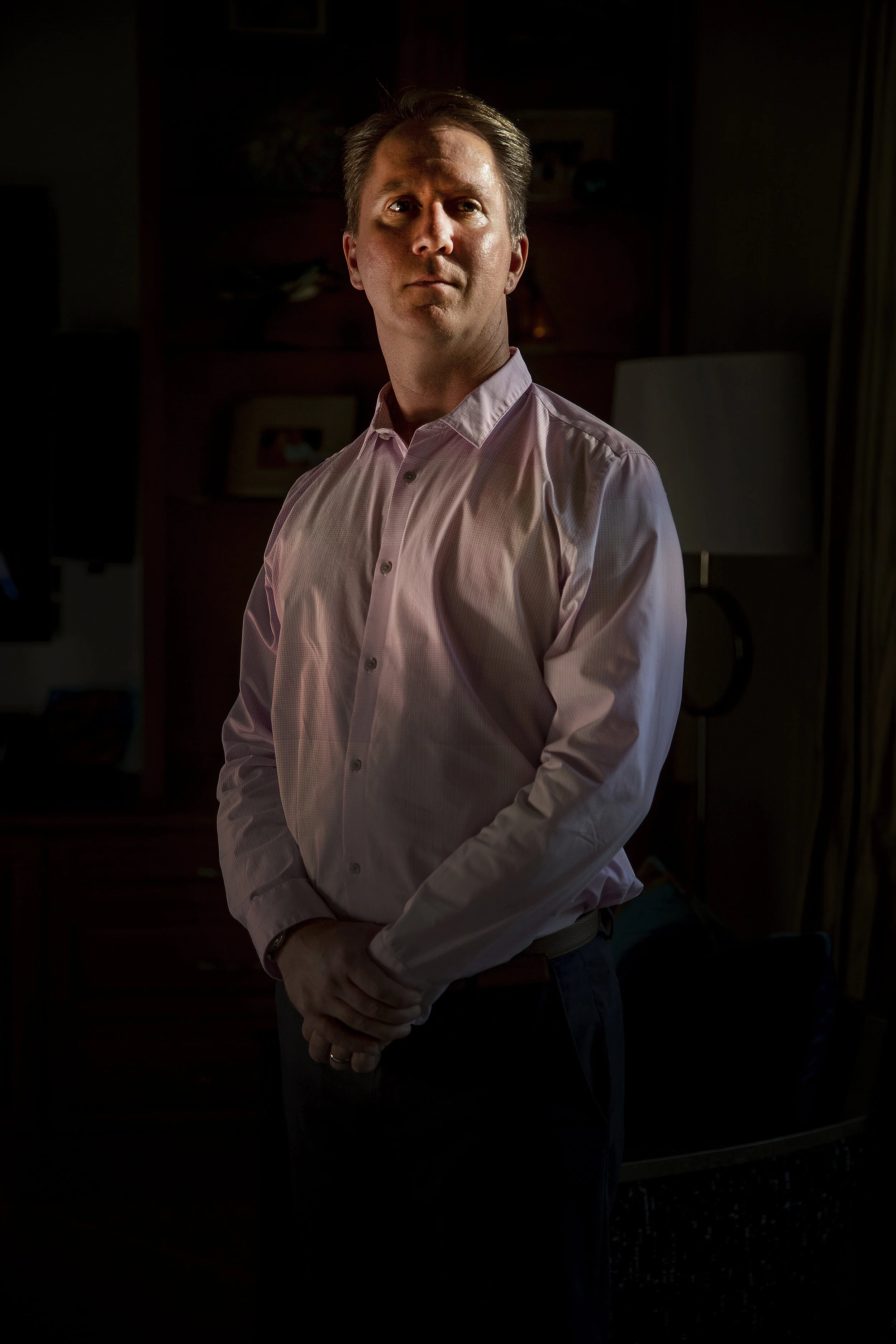  Breast cancer survivor Chris Rittberger poses for a portrait, Thursday, Sept. 25, 2019, at his home in North Naples. 