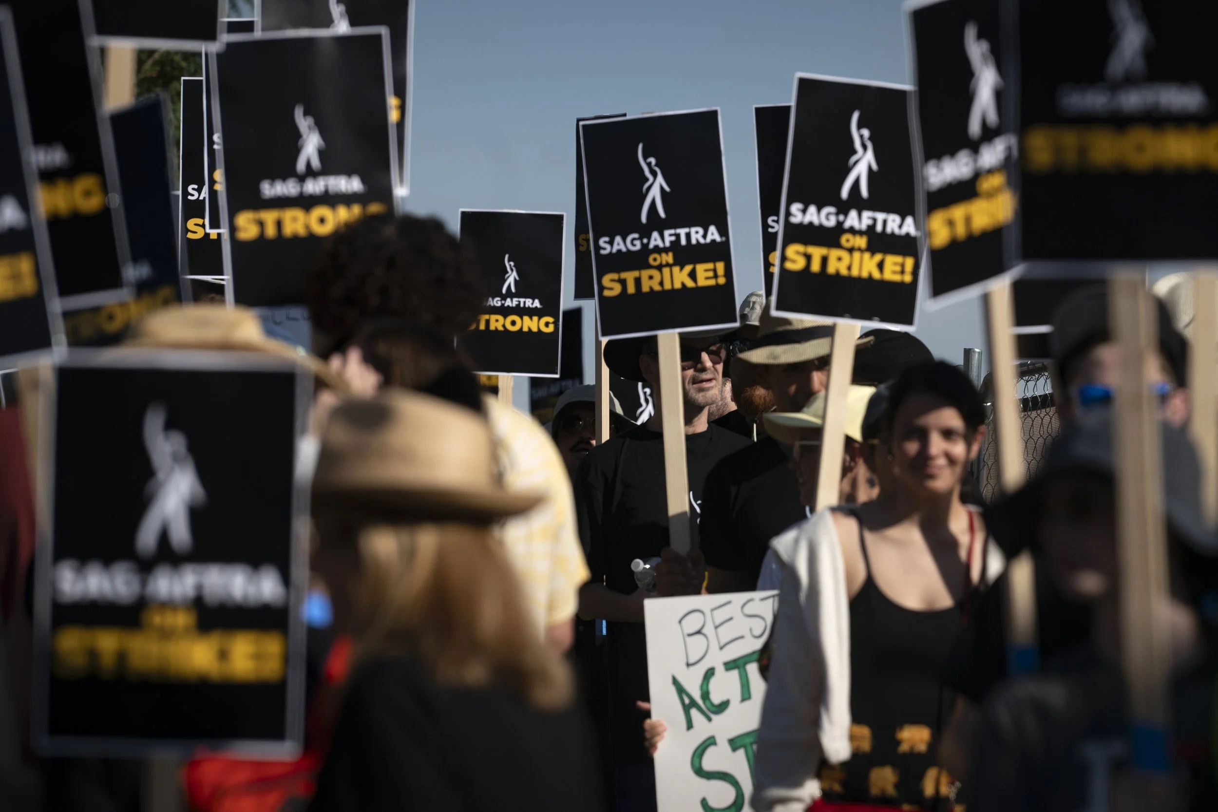  Members of the Writers Guild of American, SAG-AFTRA picket outside the Netflix Studio in Albuquerque on Wednesday, July 26, 2023.  