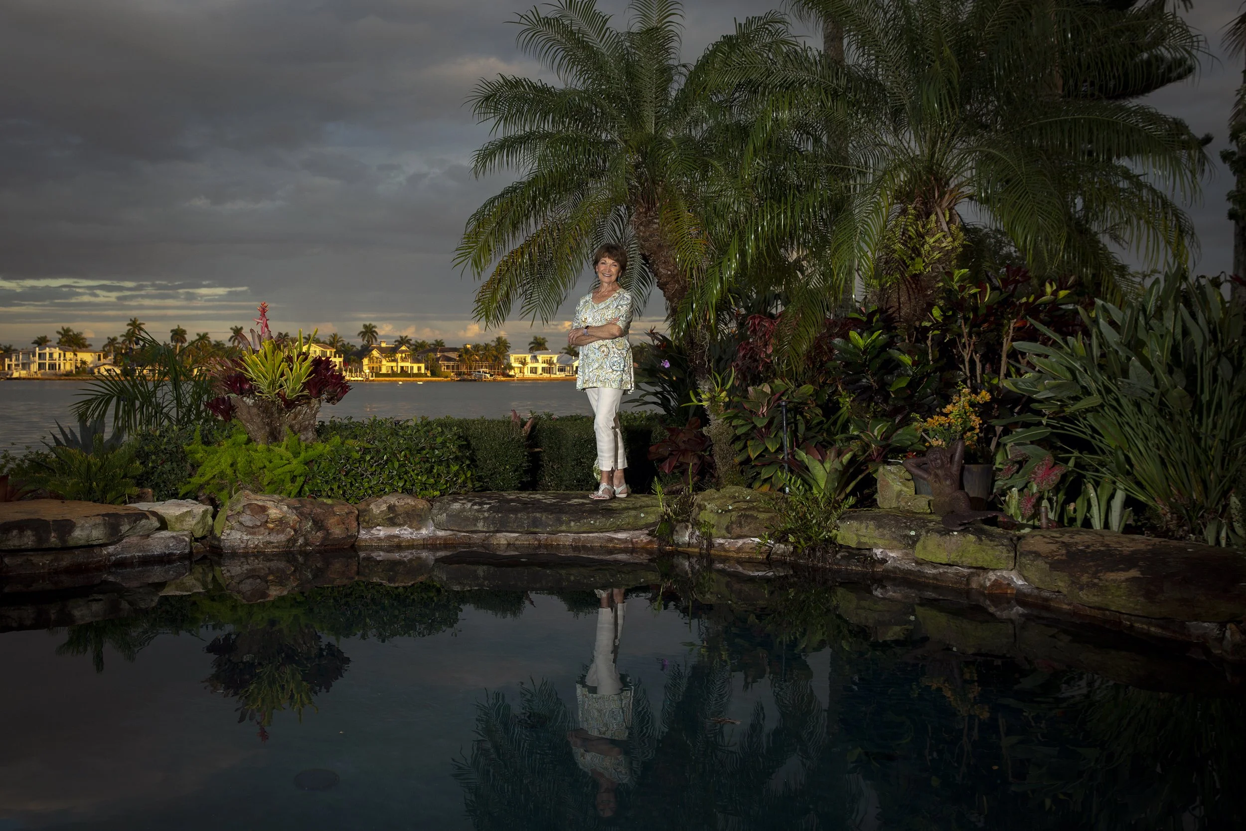  Linda LaRue Brown, owner of an Aqualane Shores home, featured in the Naples House and Garden Tour poses for a portrait at her home on Thursday, Jan. 24, 2019,. 