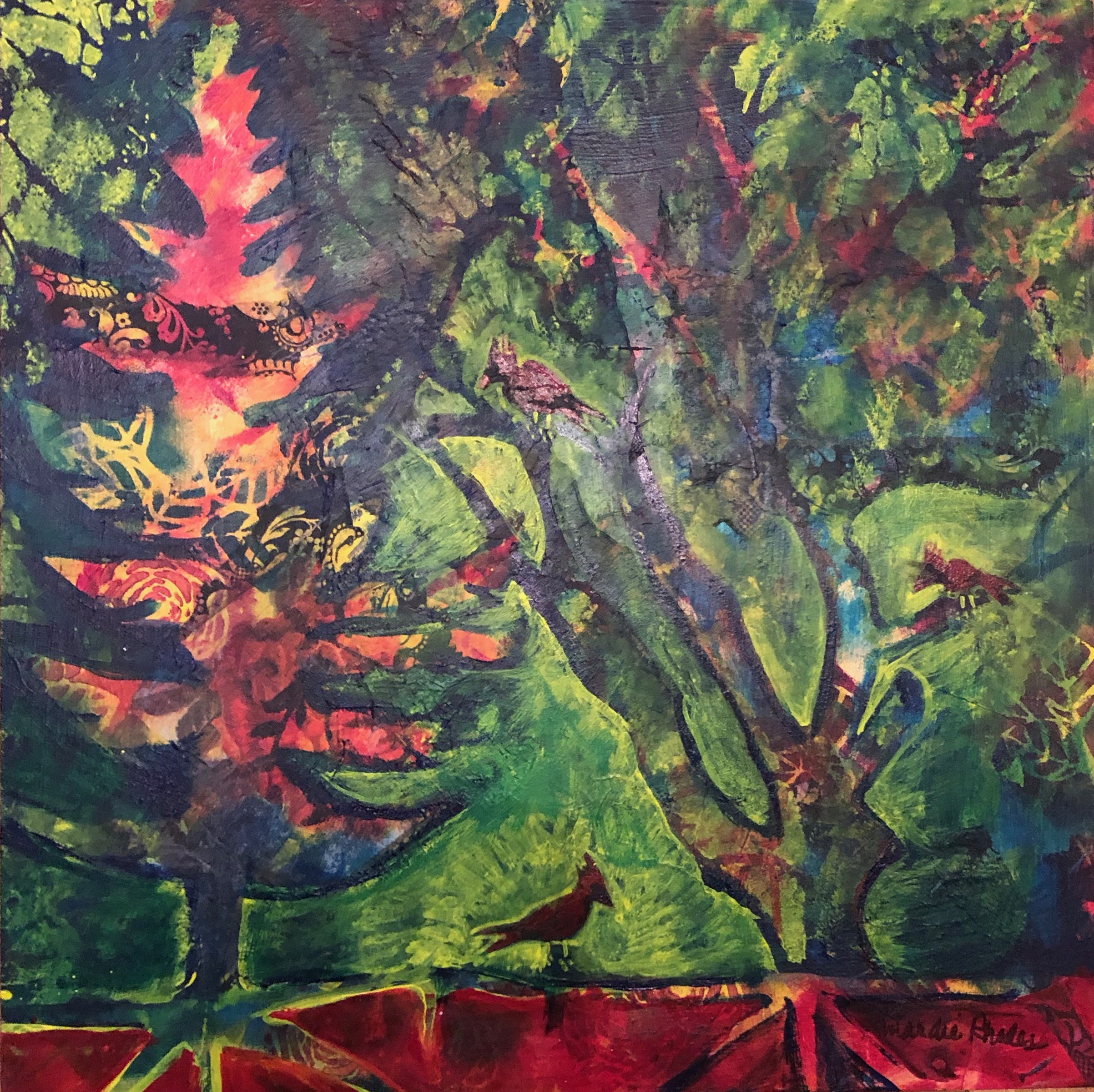 Three Red Birds (sold)