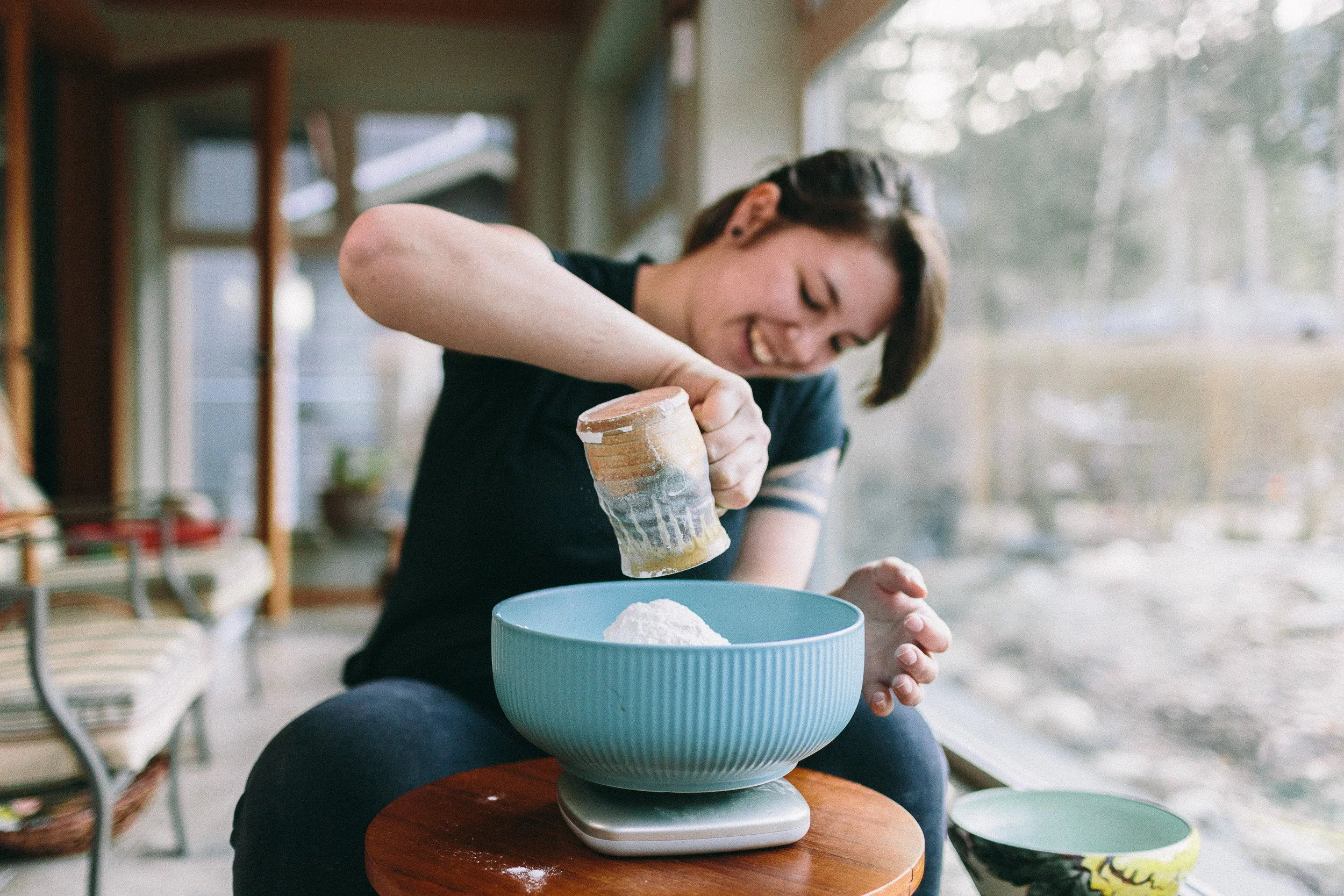 “1. First thing's first: flour goes in the bowl. I don't own a flour scoop (sorry mom!) so I always use a mug . Which is basically a flour scoop.”
