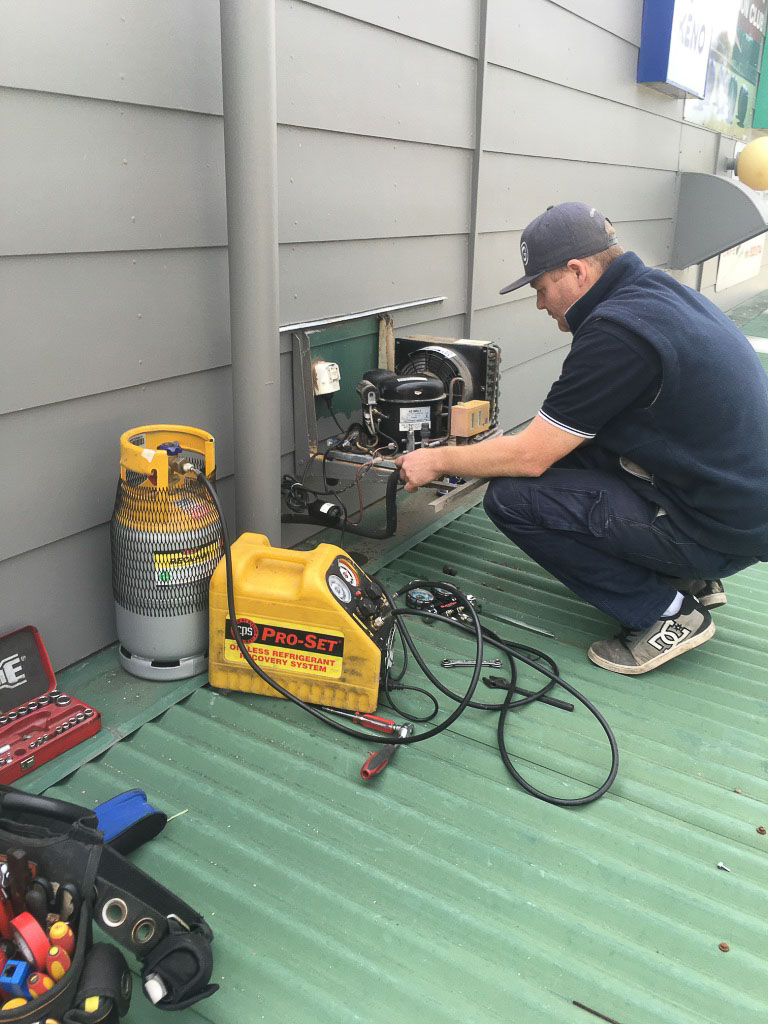 new external condensing unit, Harbord Bowling Club