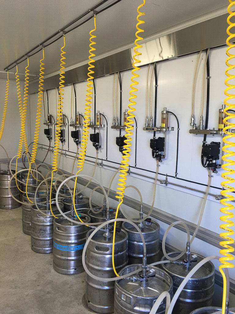 new beer panel fit-out in new keg coolroom, St Mary's Hotel
