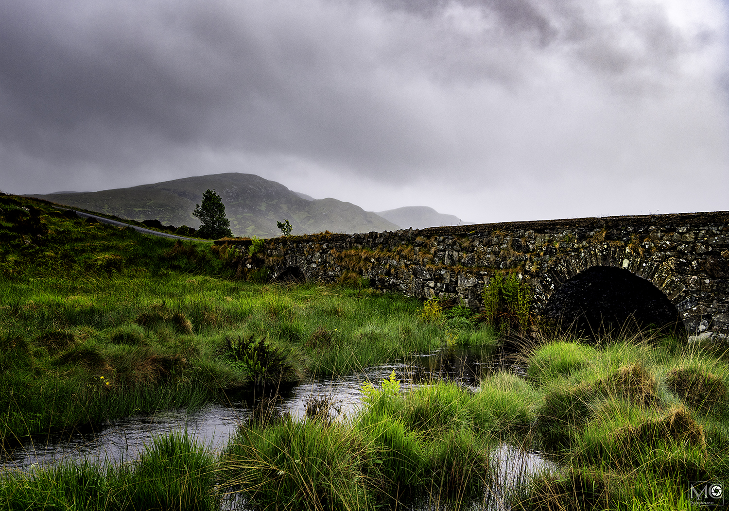 Stone bridge across a river near the Glenveagh National Park, Letterkenny, Co. Donegal, Ireland