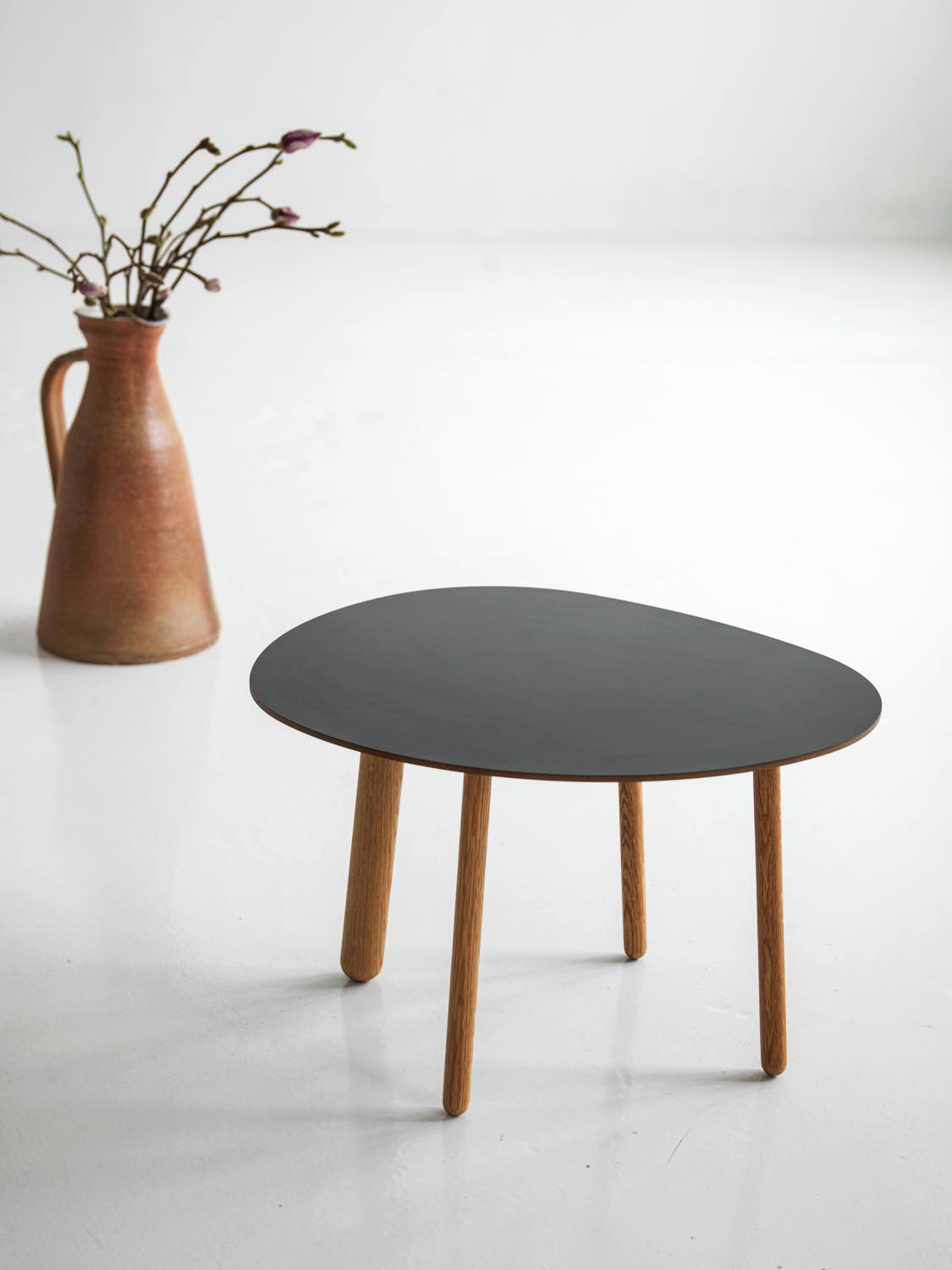 Morris coffee table model 1 in black matte laminate