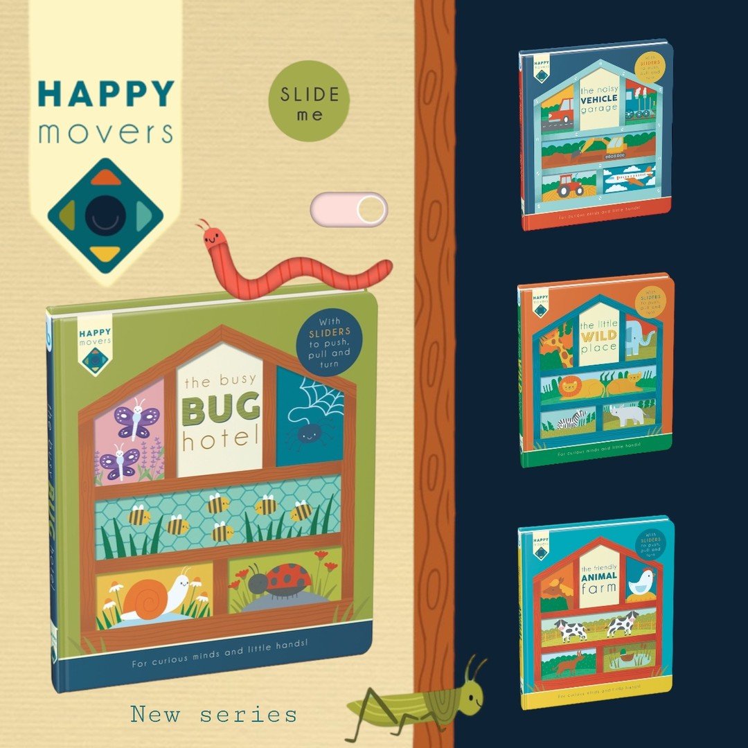 Take a look at our brand new HAPPY MOVERS series 🐛🐝 Also check out the video on our YouTube channel 📚

These lovely simple movement books with bright and fun colours are perfect for your little ones to slide and play with!

4 fantastic titles to c