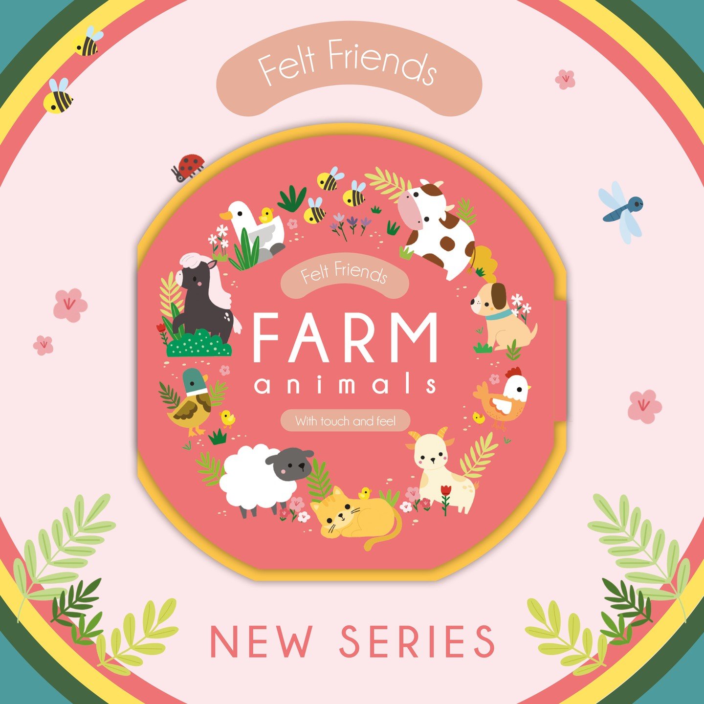 Check out our fun new series FELT FRIENDS for the Bologna book fair 🌸🐝

These cute and fun books include lots of first animals and simple rhyming text. With soft felt edges and touch and feel areas on every page!

Each title can be enjoyed as a boo