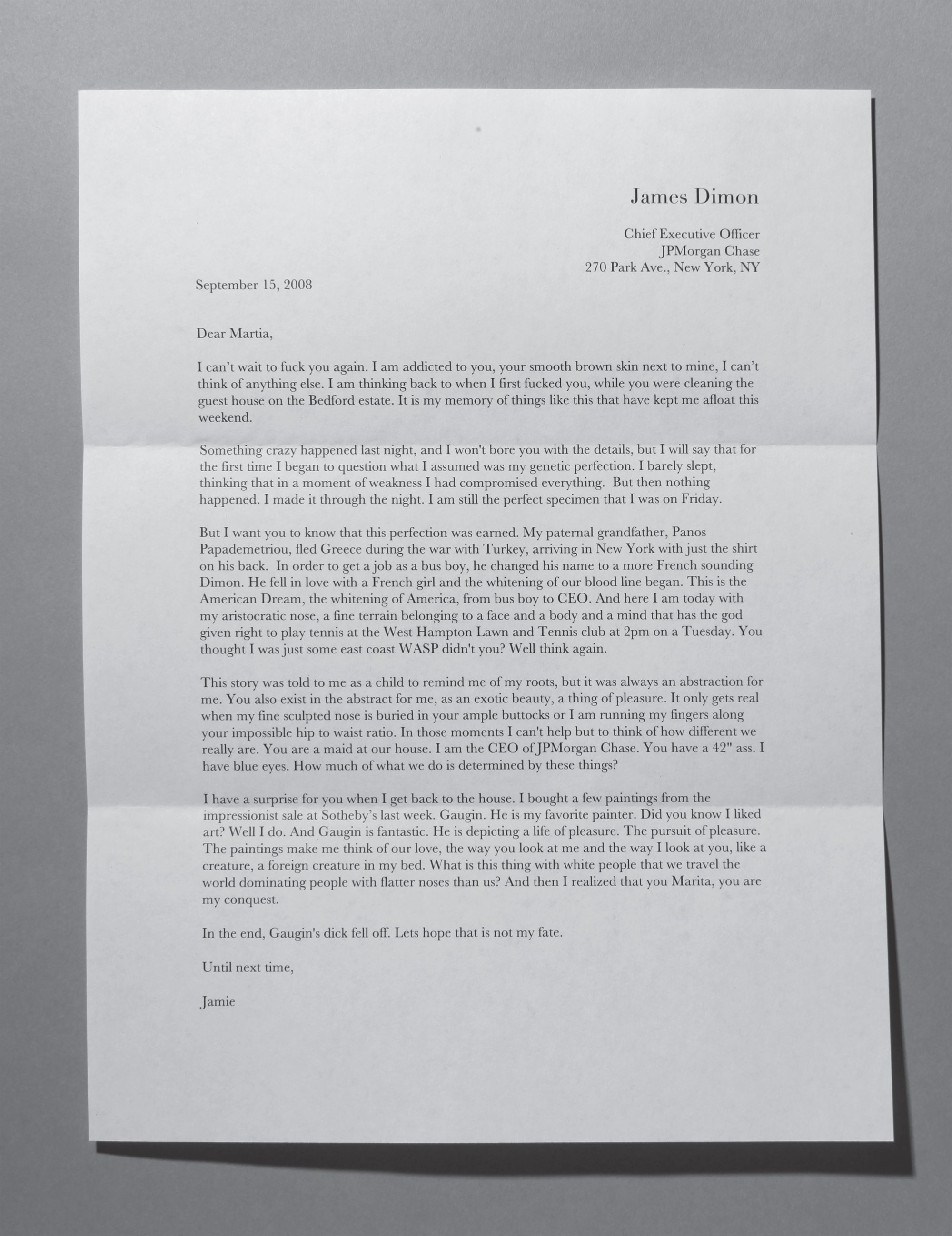 Letter to Martia