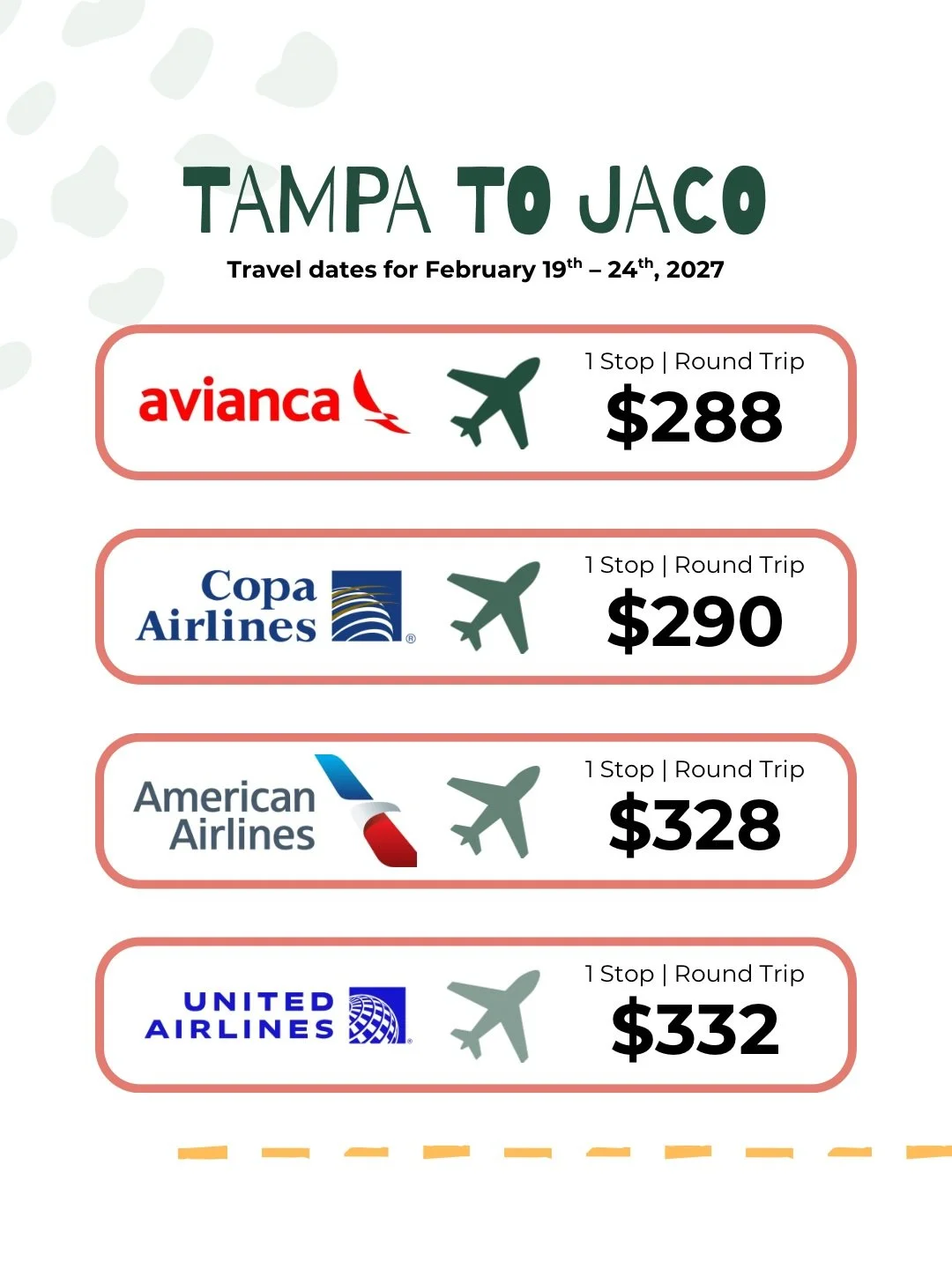 POV: your dream retreat just became a lot more doable ✈️🌴

Flights to Costa Rica are looking really good right now from major cities across the U.S. which means there&rsquo;s never been a better time to lock in your spot for Escape.

Think:
&bull; s